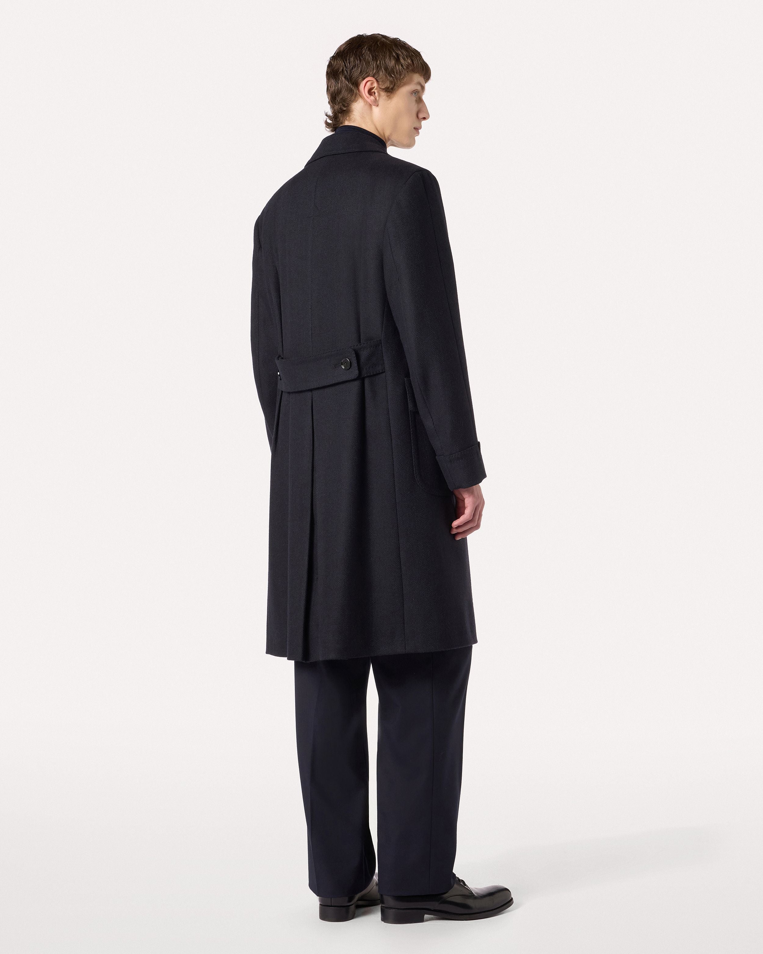 Cappotto blu in lana e cashmere BLUE/BLACK Lardini 5