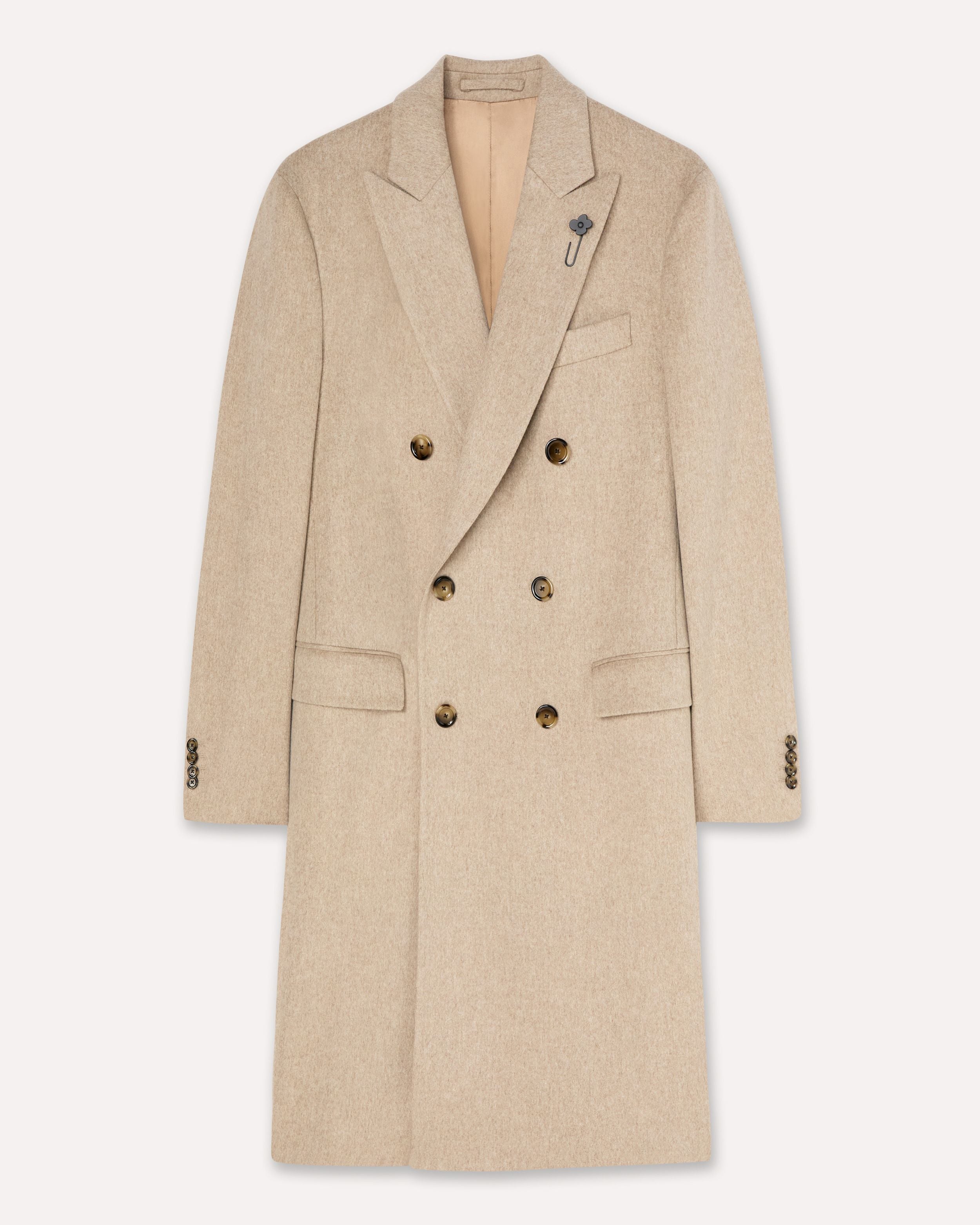 Cappotto doppiopetto sabbia in lana BEIGE Lardini 1