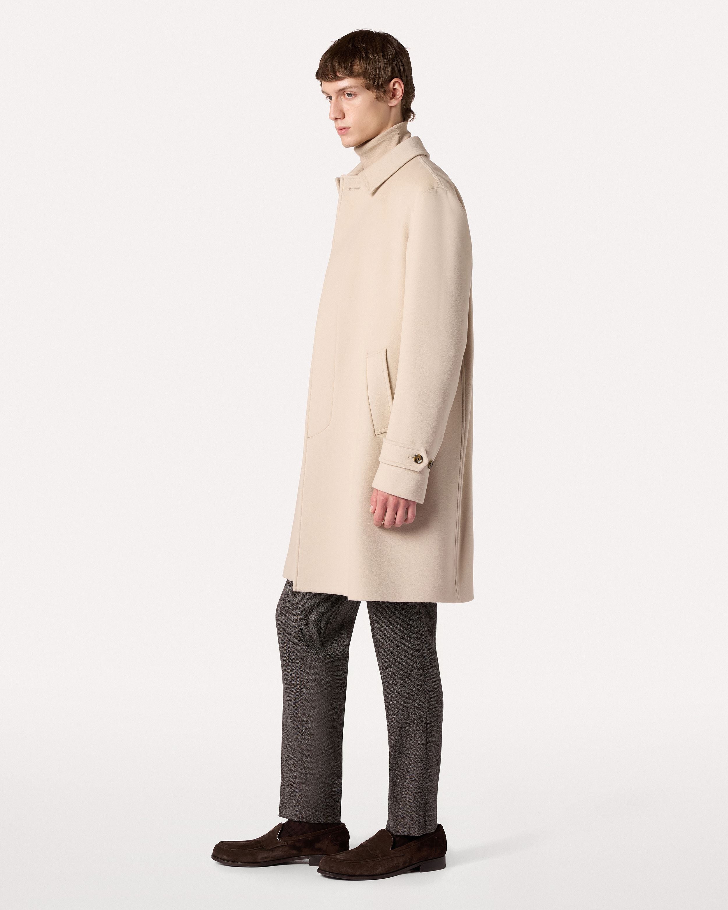 Trench crema in lana CREAM Lardini 2