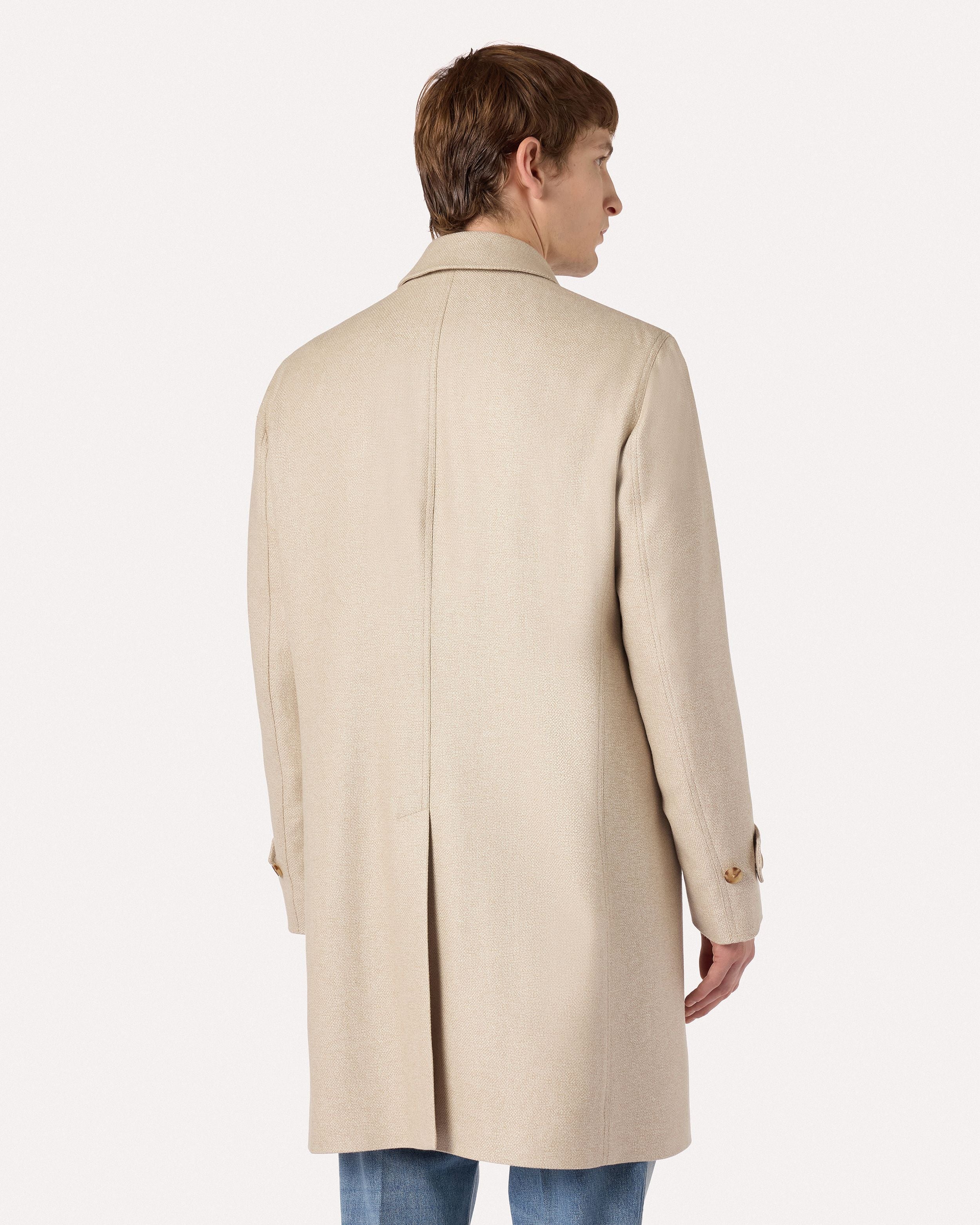 Trench color sabbia in cashmere e seta BEIGE/CAMEL Lardini 5
