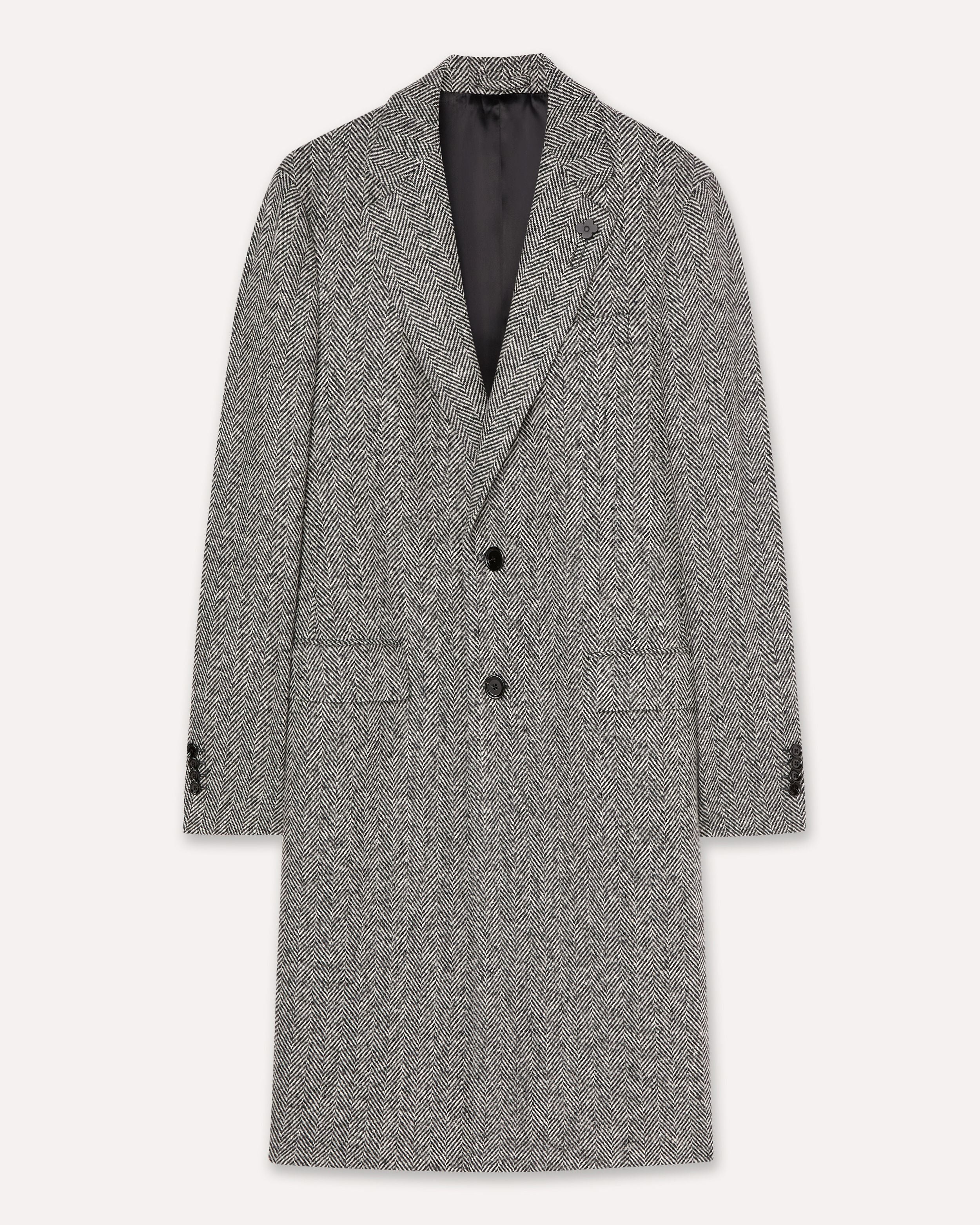 Cappotto panna e nero in tweed CREAM/BLACK Lardini 1