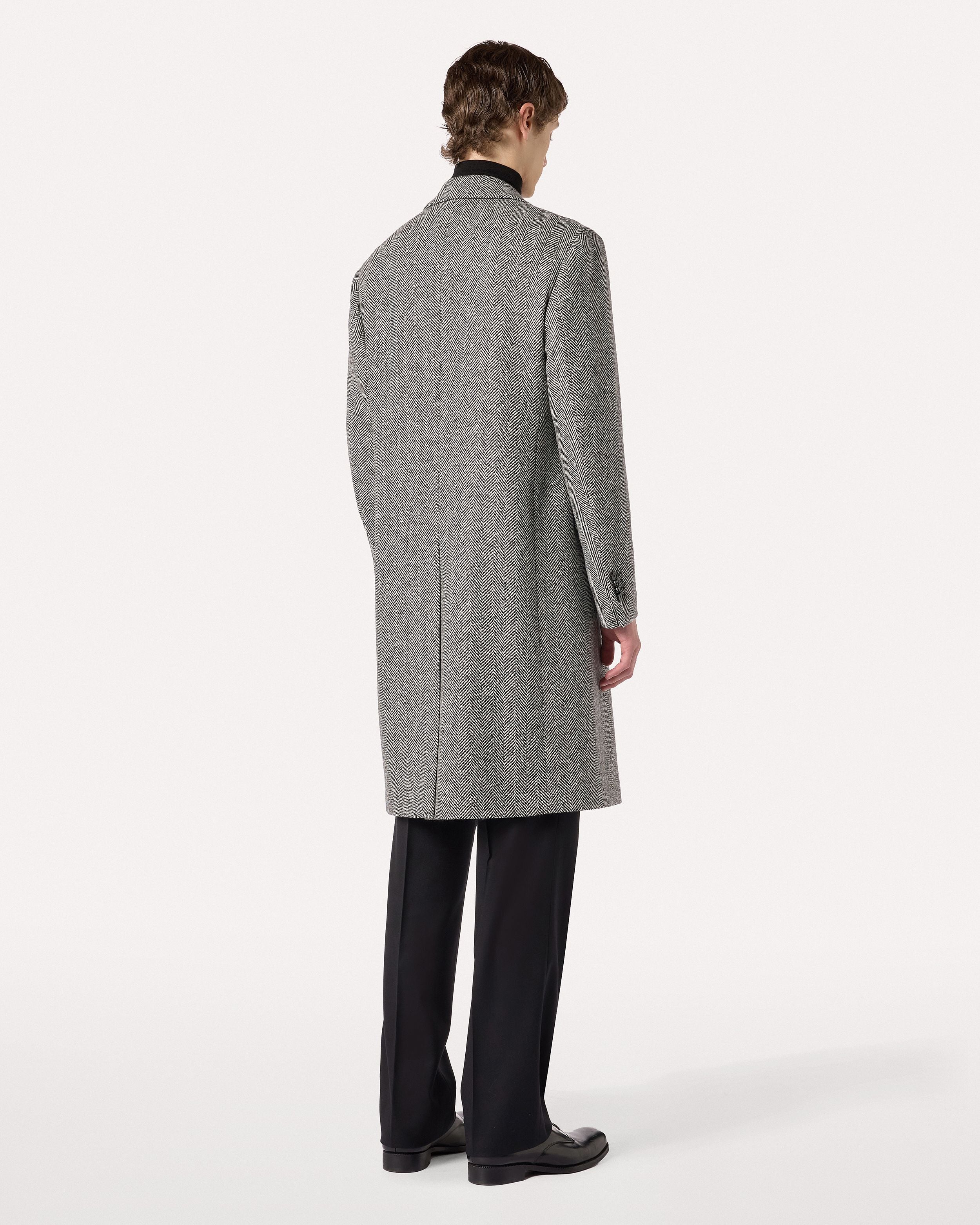 Cappotto panna e nero in tweed CREAM/BLACK Lardini 5