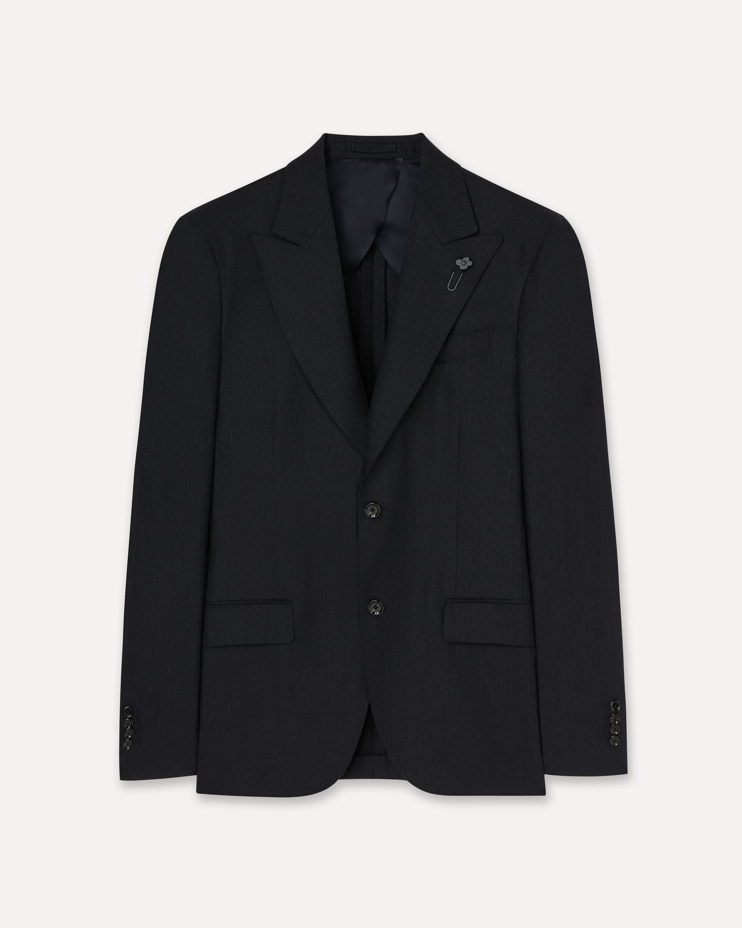 Abito blu gessato in lana stretch BLUE Lardini 1
