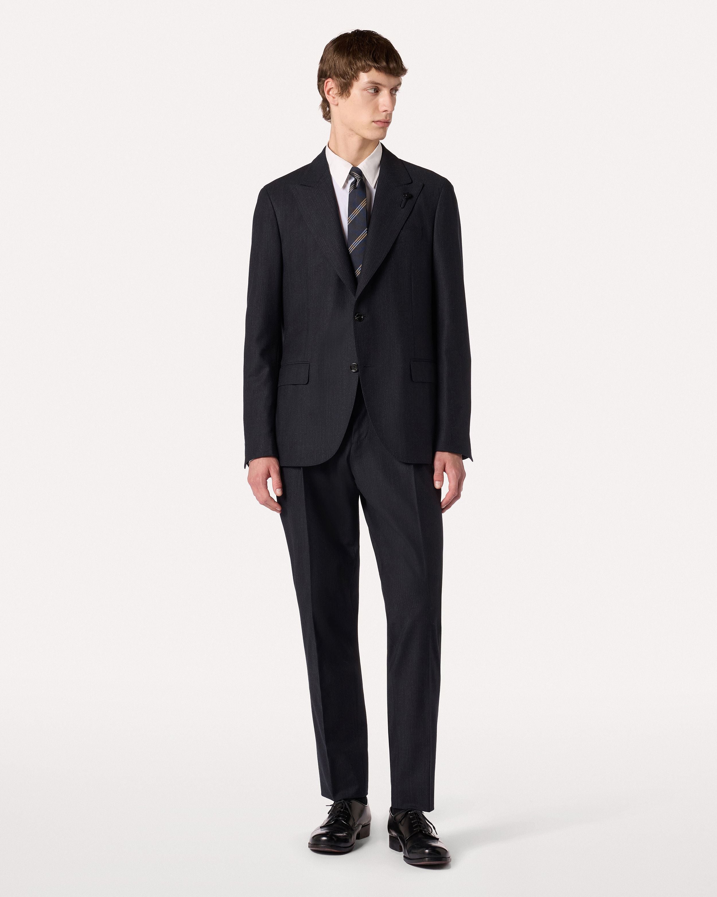 Abito blu gessato in lana stretch BLUE Lardini 2