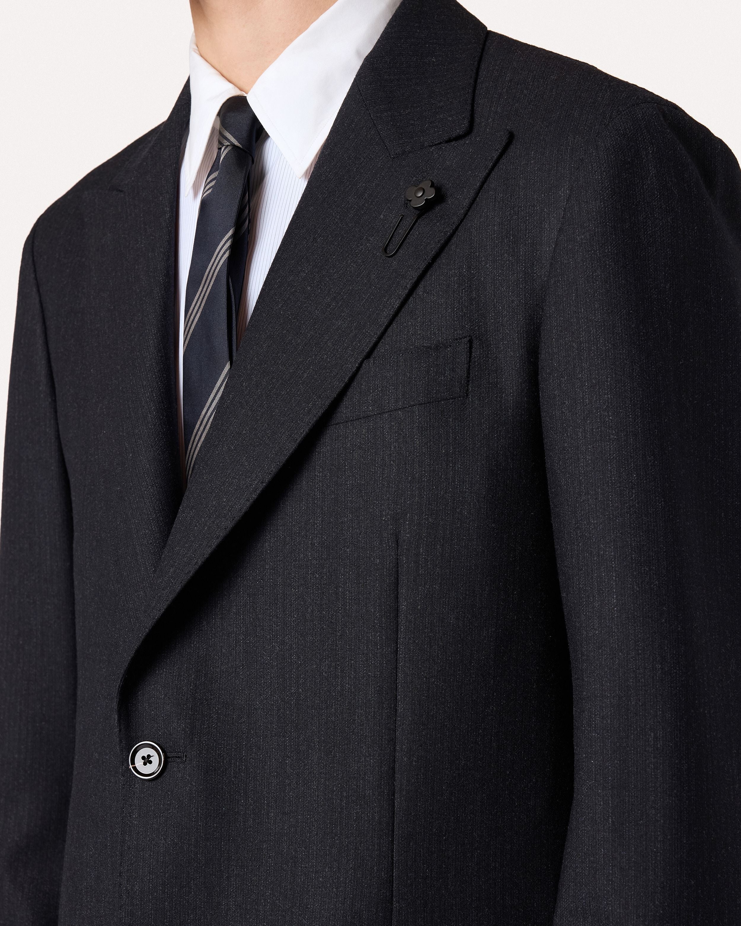 Abito blu gessato in lana stretch BLUE Lardini 3