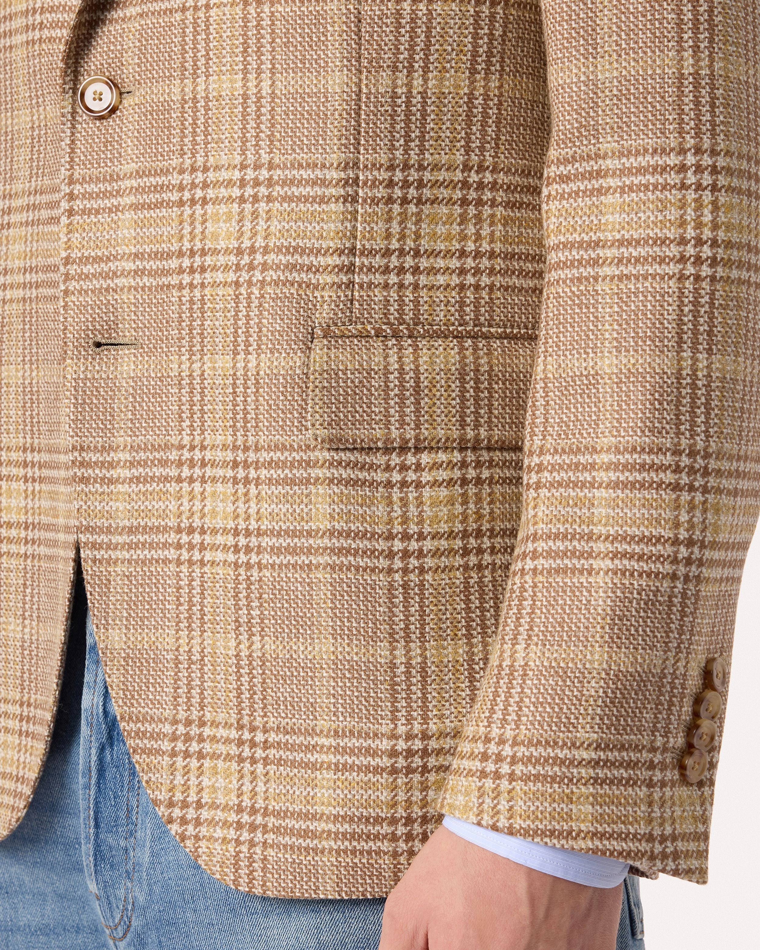 Giacca beige e gialla in lana e cashmere con motivo Prince of Wales BEIGE/YELLOW Lardini 3
