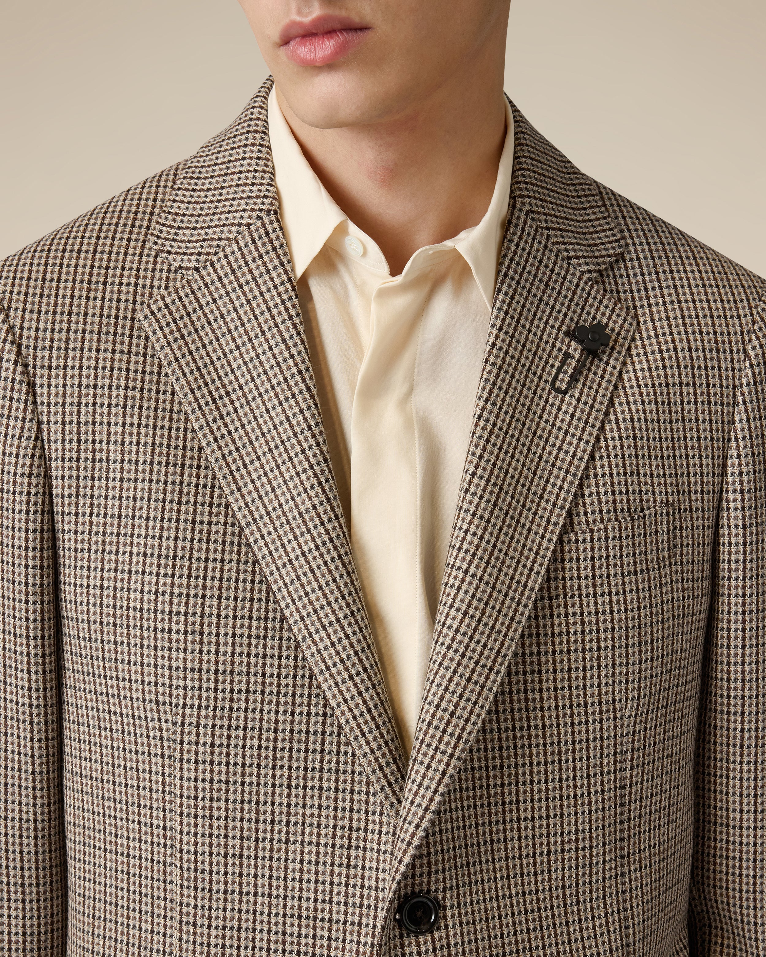 Beige single-breasted cashmere jacket BEIGE/BROWN Lardini 3
