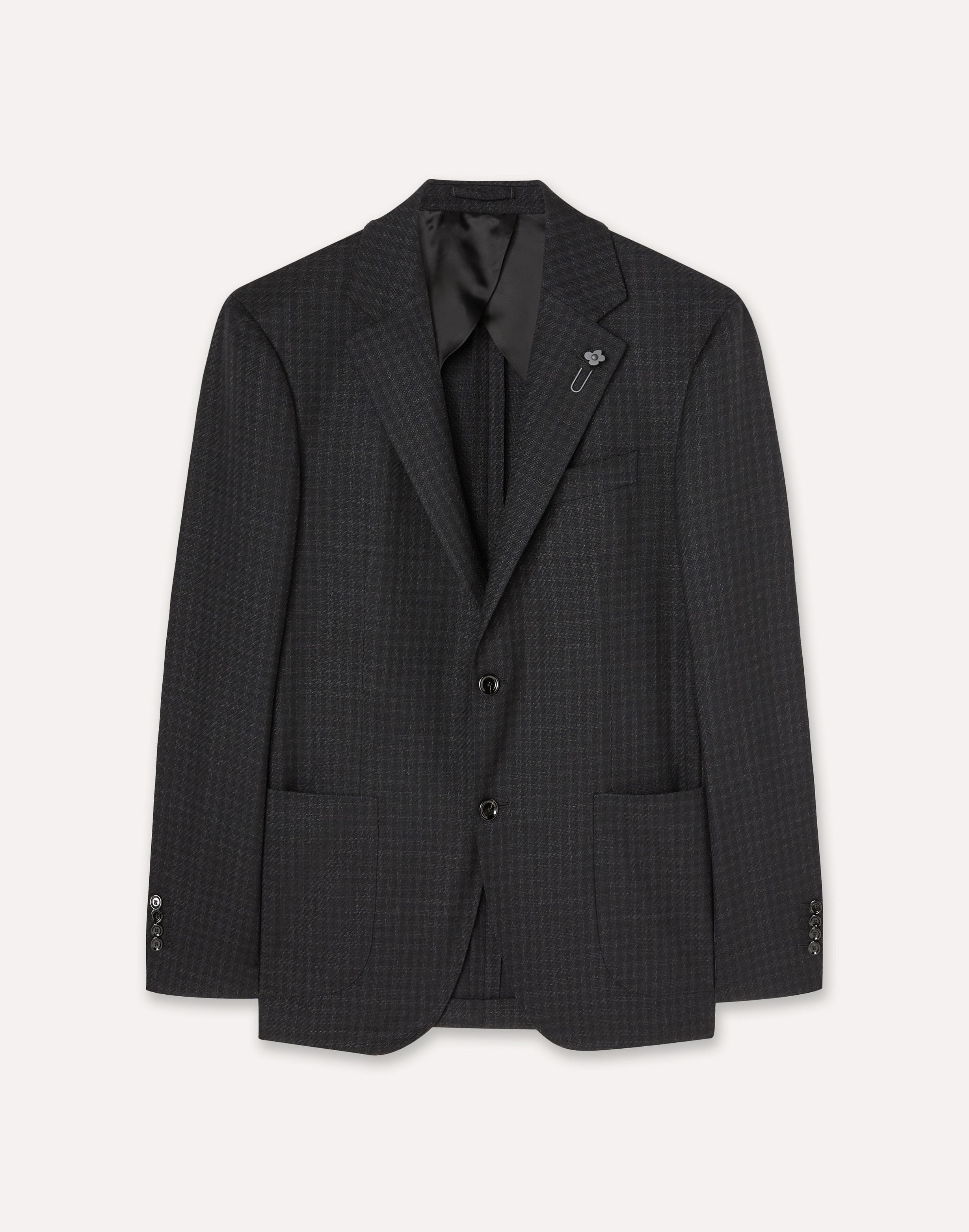Pied de poule jacket in twisted wool, grey and blue GREY/BLUE Lardini 1