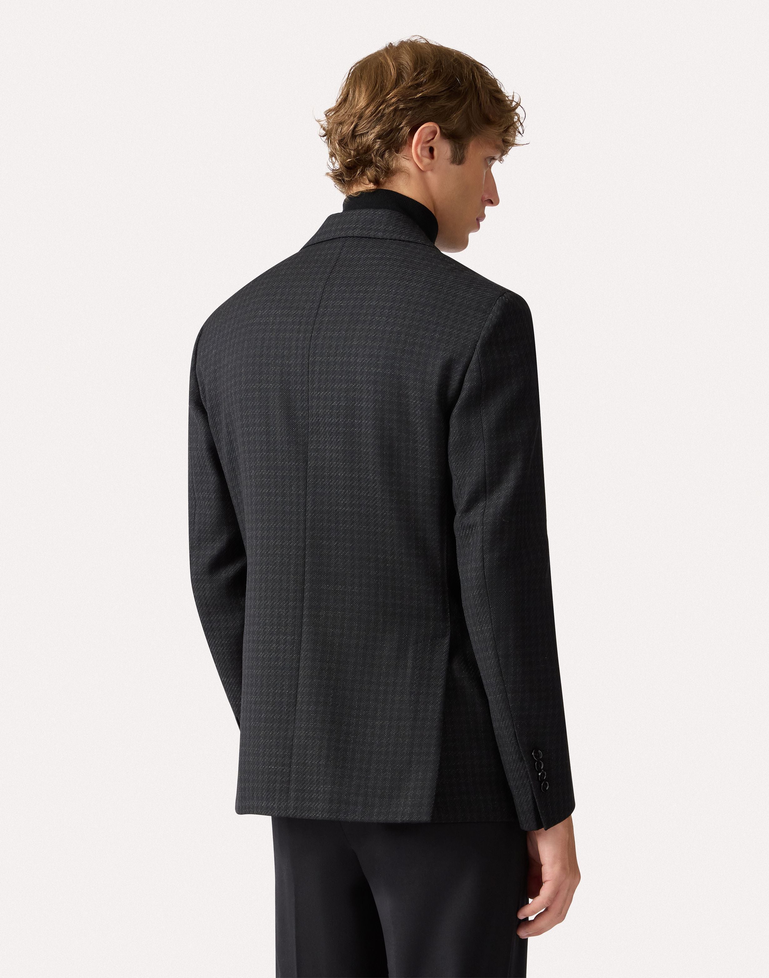 Pied de poule jacket in twisted wool, grey and blue GREY/BLUE Lardini 5