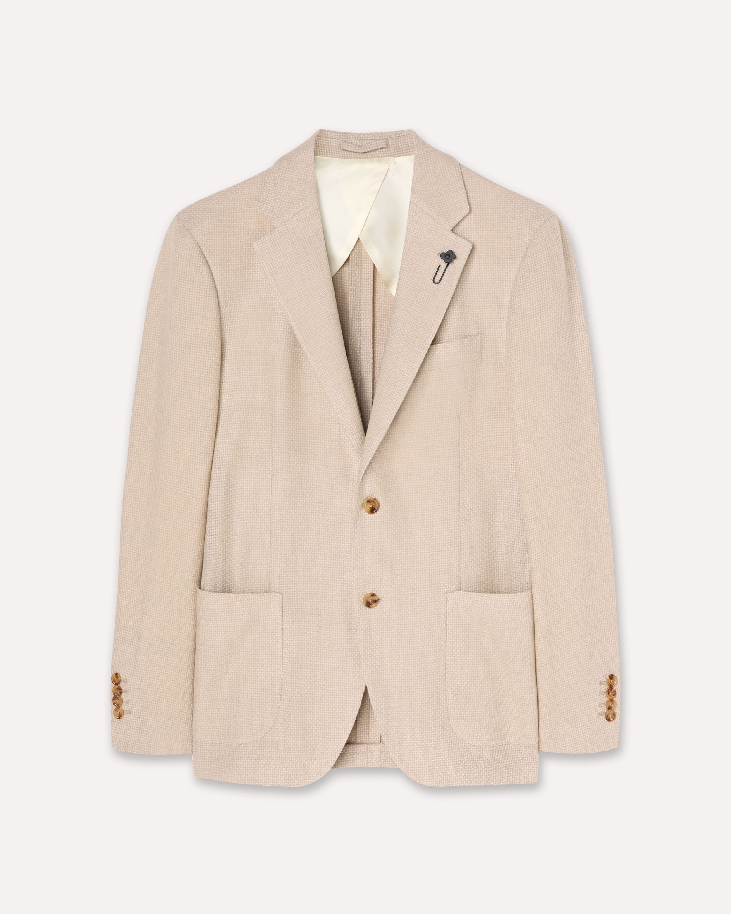 Giacca monopetto sabbia in lana CREAM Lardini 1