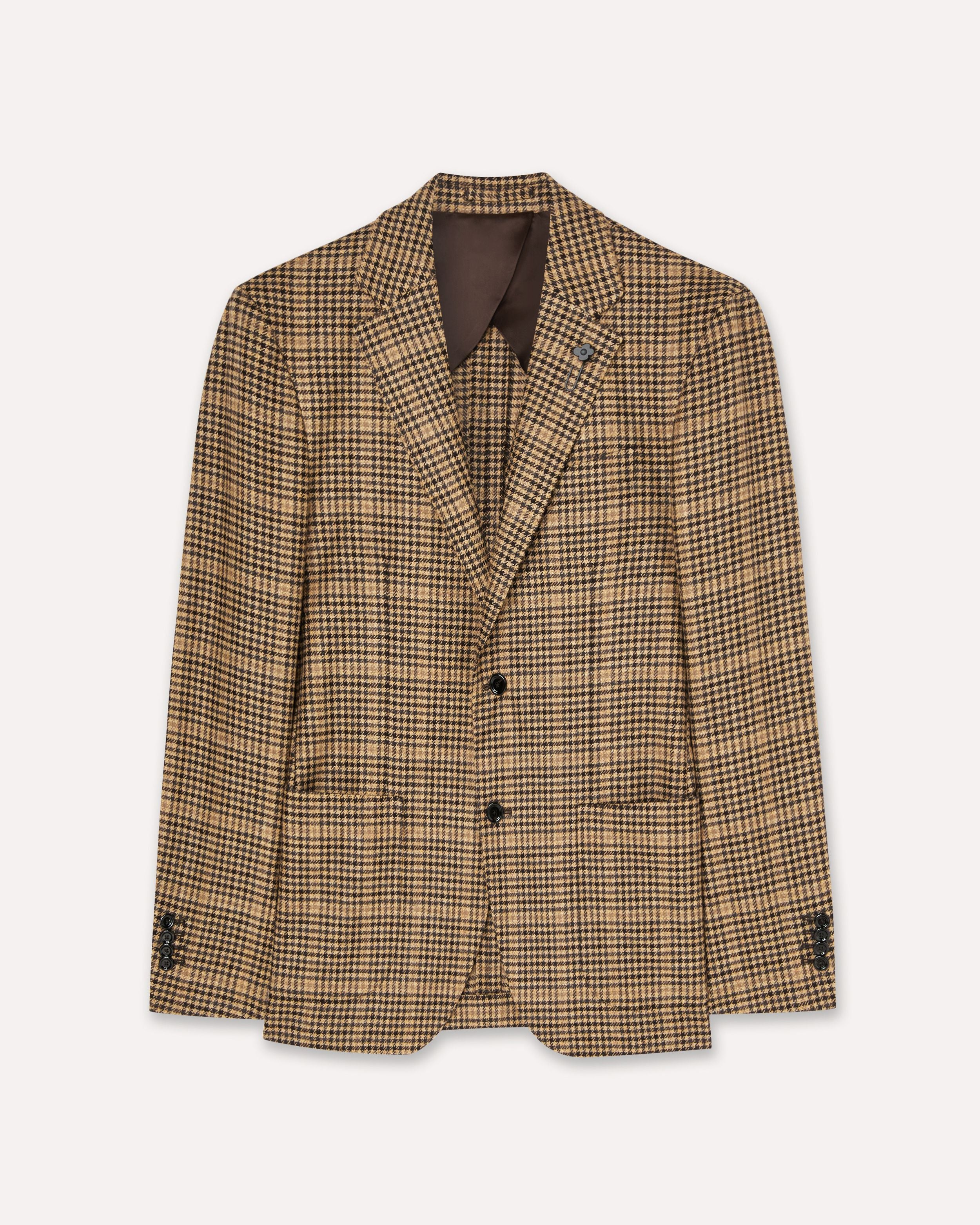 Giacca monopetto beige in twill di lana e cashmere BEIGE/BROWN/MUSTARD Lardini 1