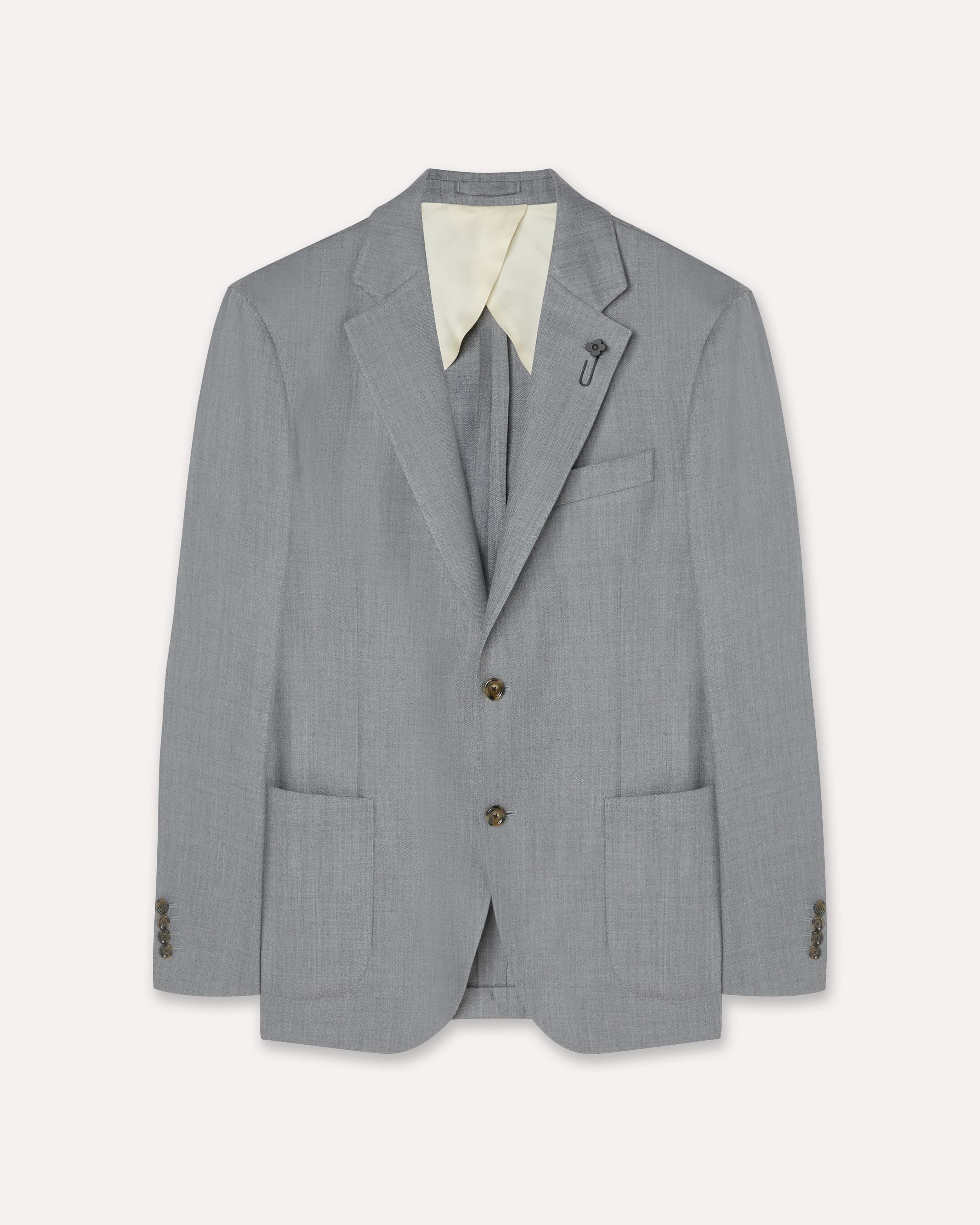 Giacca monopetto grigia in lana, cashmere e seta GREY Lardini
