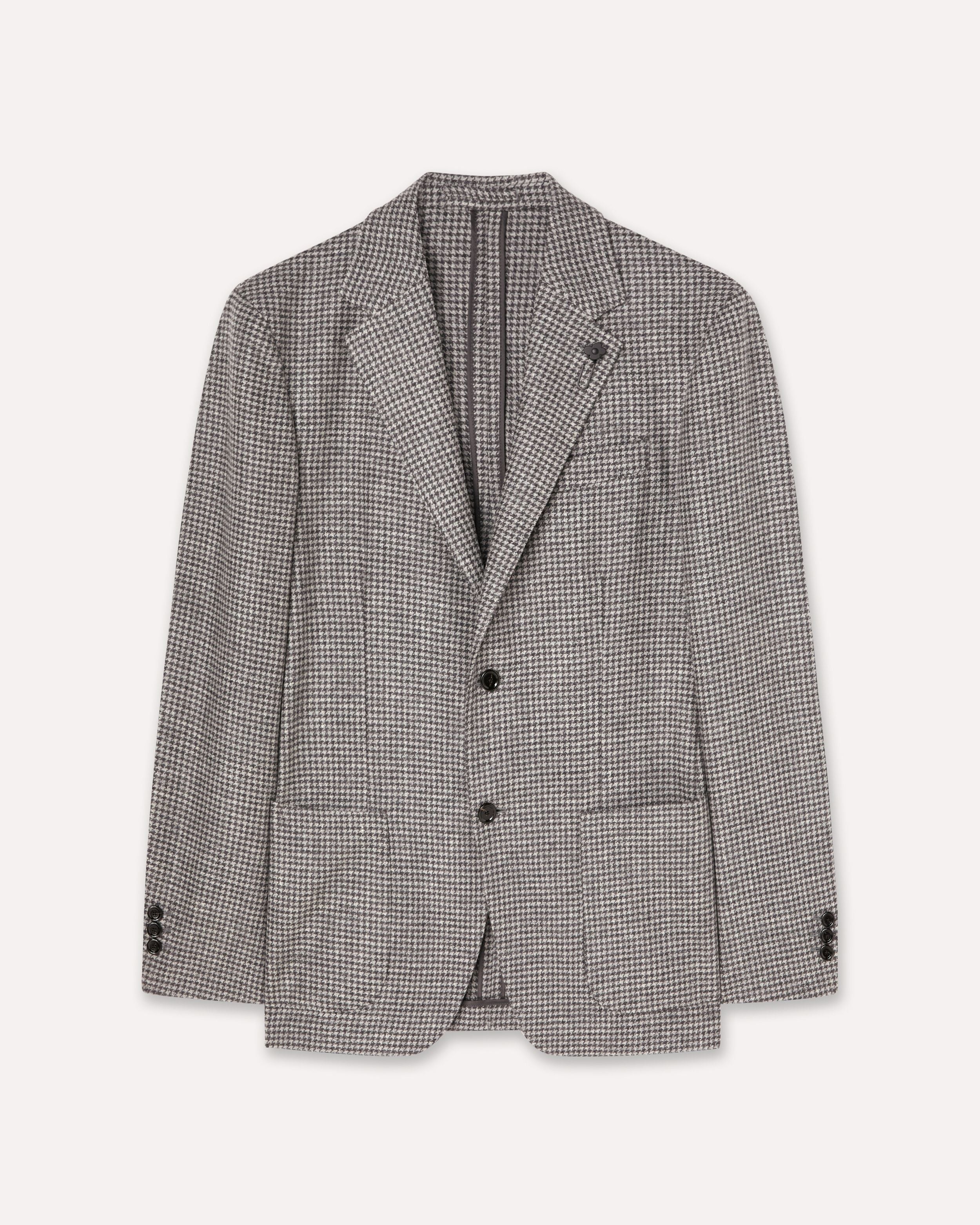Giacca monopetto grigia in twill di lana e cashmere GREY/BEIGE Lardini 1