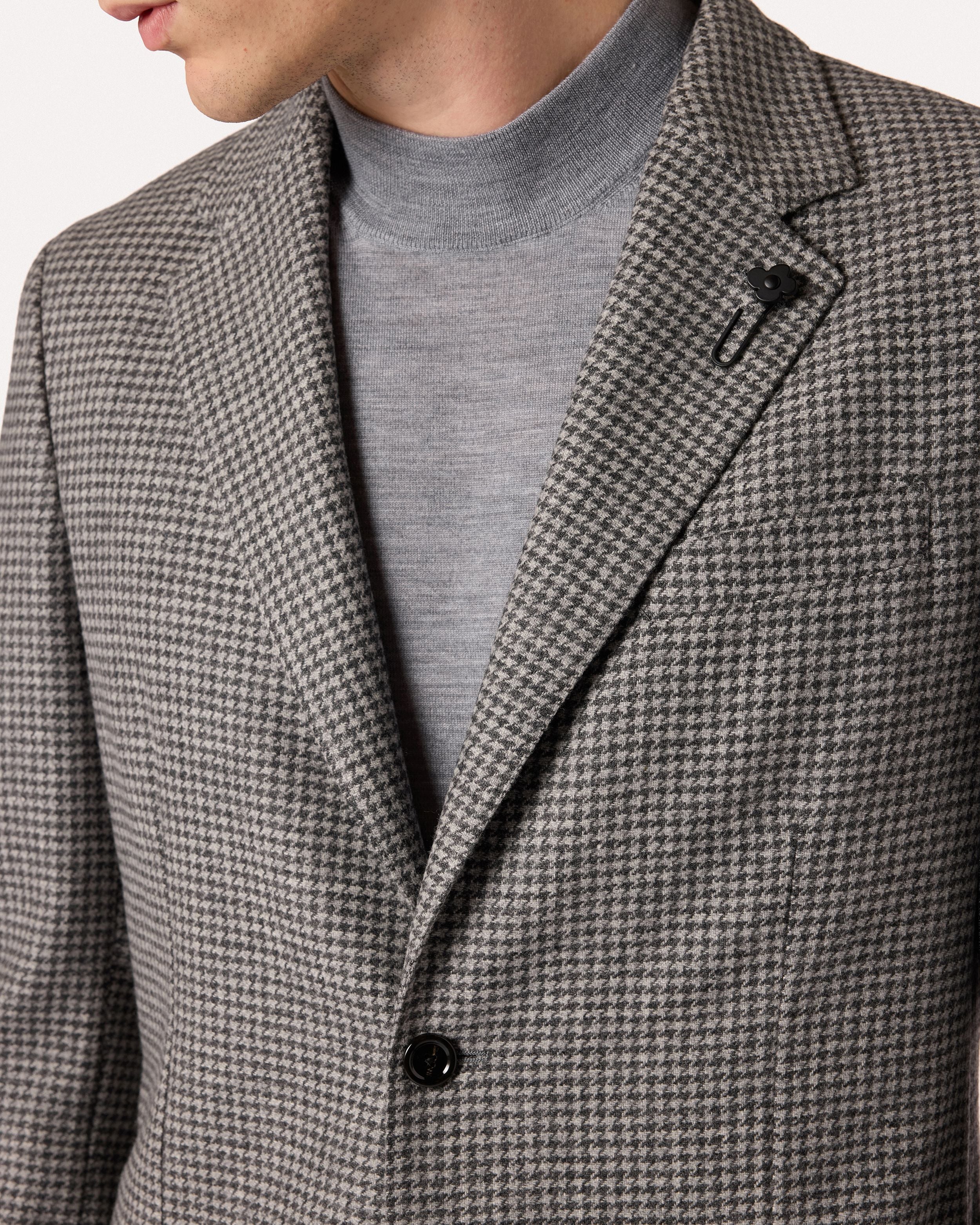Giacca monopetto grigia in twill di lana e cashmere GREY/BEIGE Lardini 3