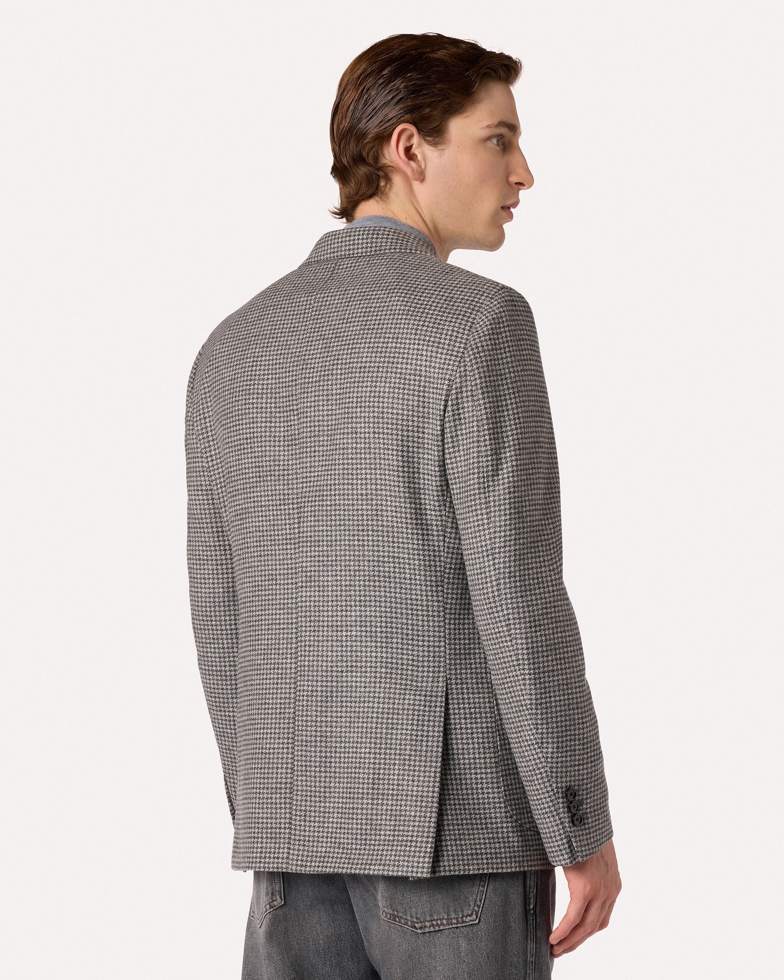 Giacca monopetto grigia in twill di lana e cashmere GREY/BEIGE Lardini 5