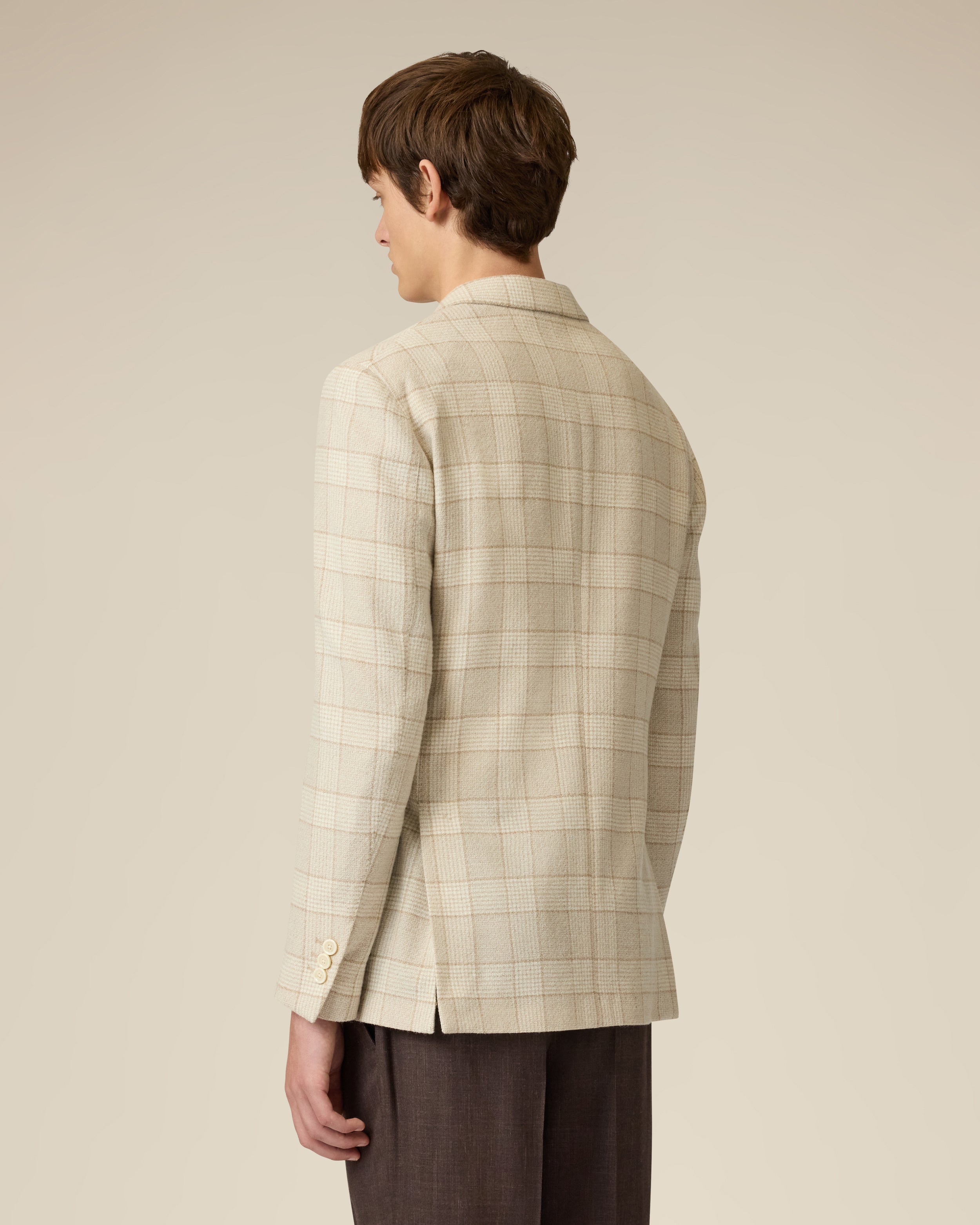 Single-breasted jacket in wool and silk; cream and beige CREAM/BEIGE Lardini 5