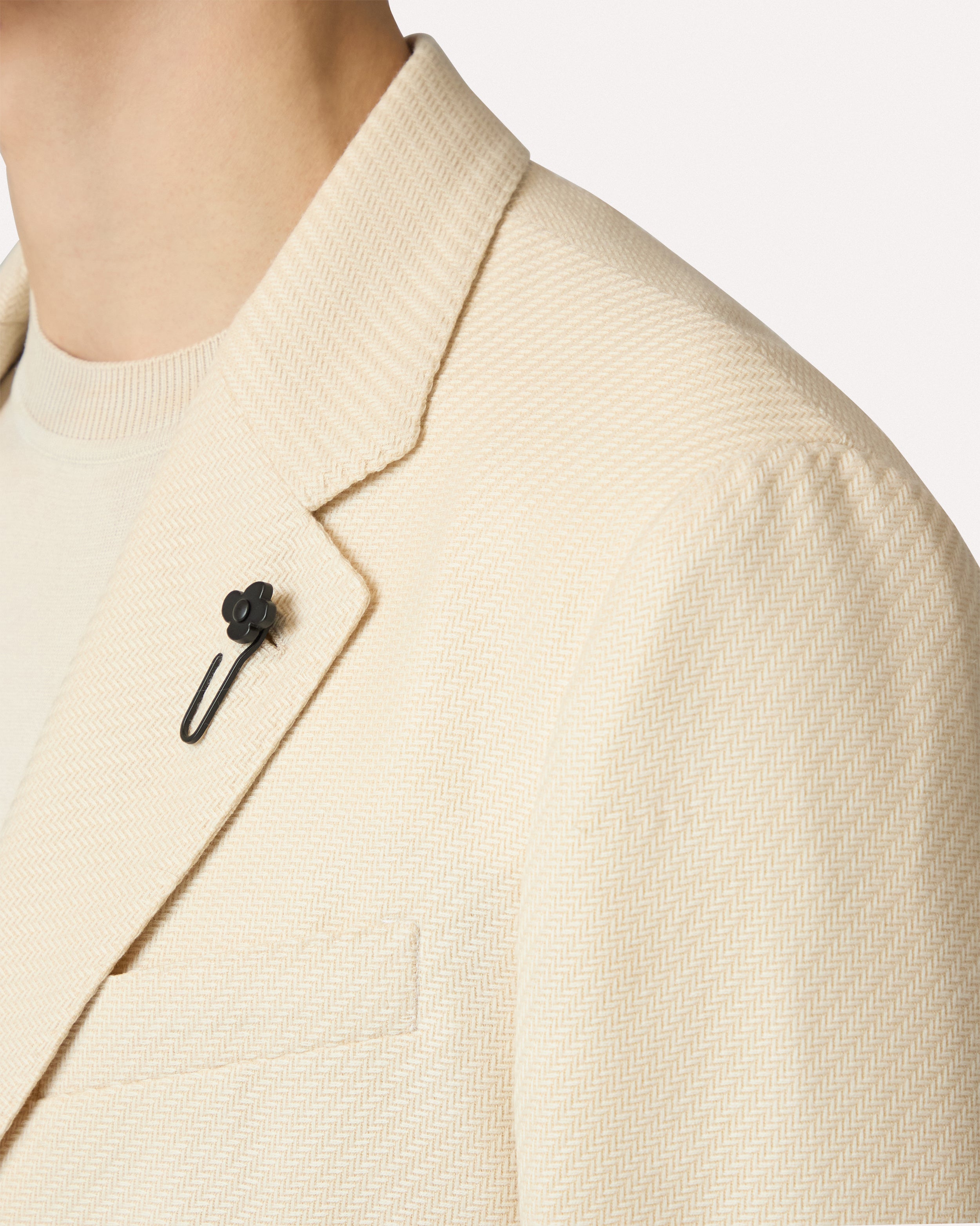 Cream single-breasted jacket in wool and cotton CREAM Lardini 4