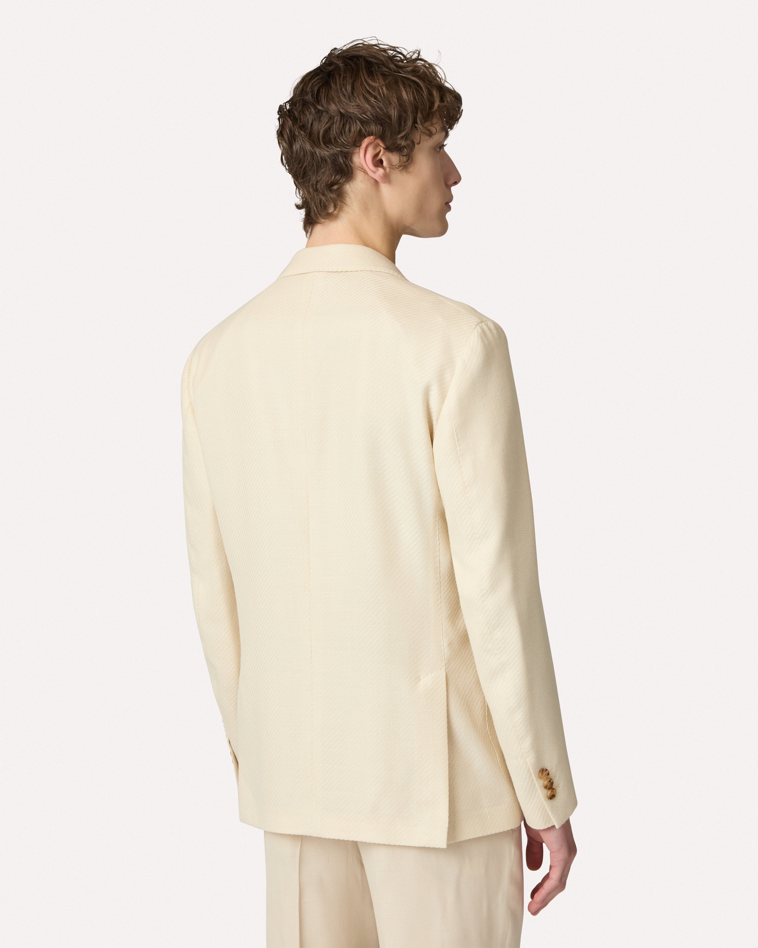 Cream single-breasted jacket in wool and cotton CREAM Lardini 5