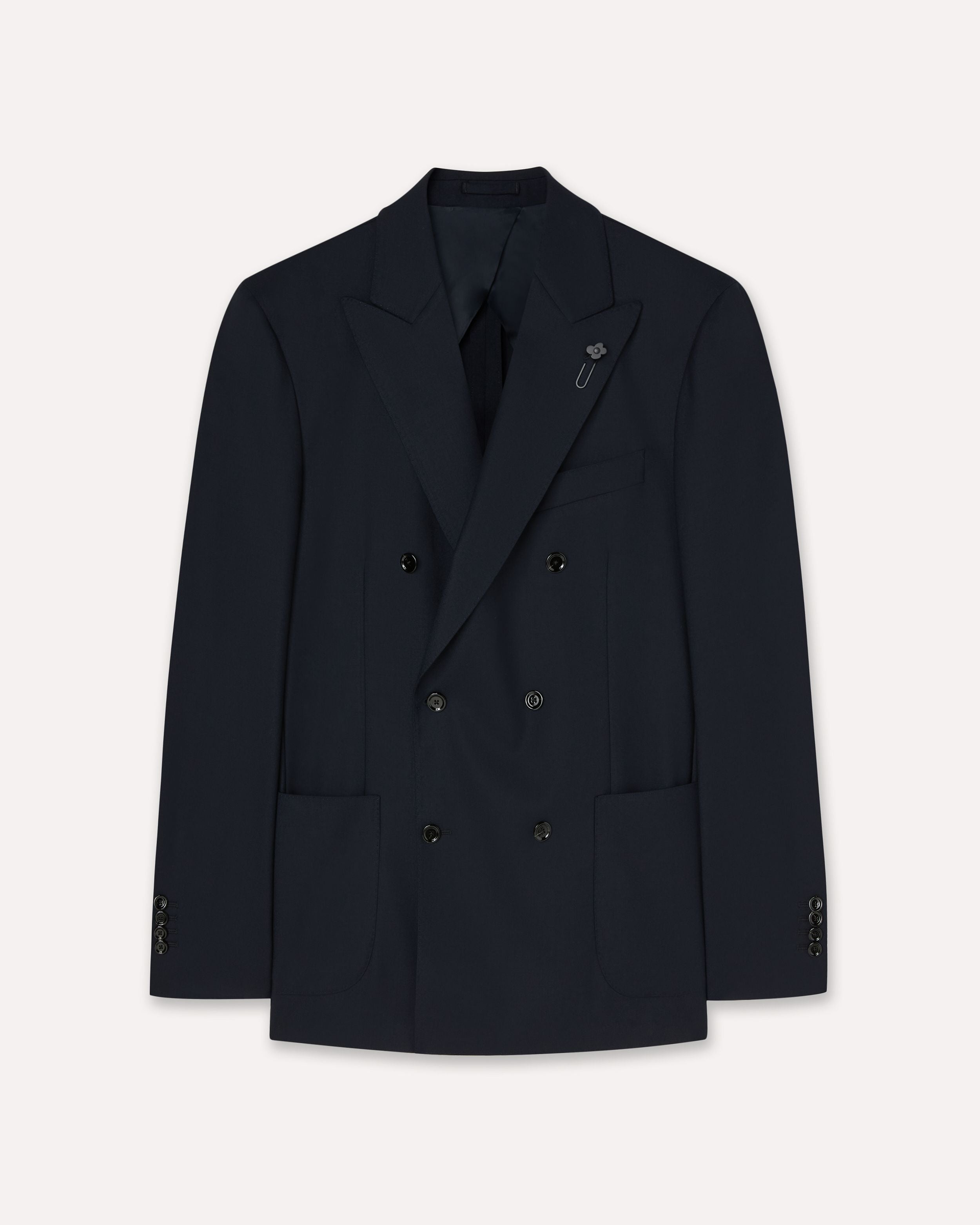 Giacca monopetto blu in lana e seta extra fine BLUE Lardini