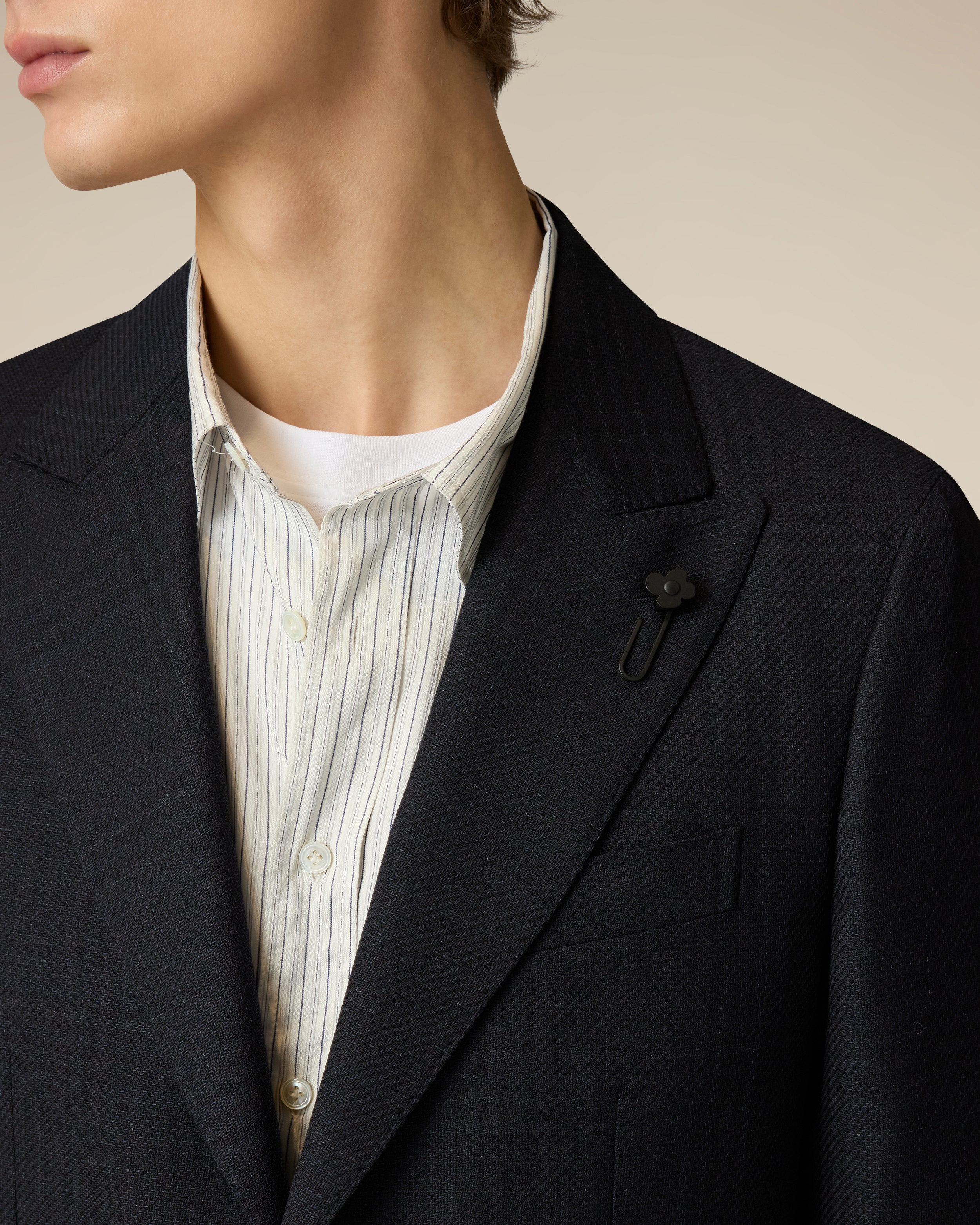 Single-breasted wool jacket in blue BLUE Lardini 3