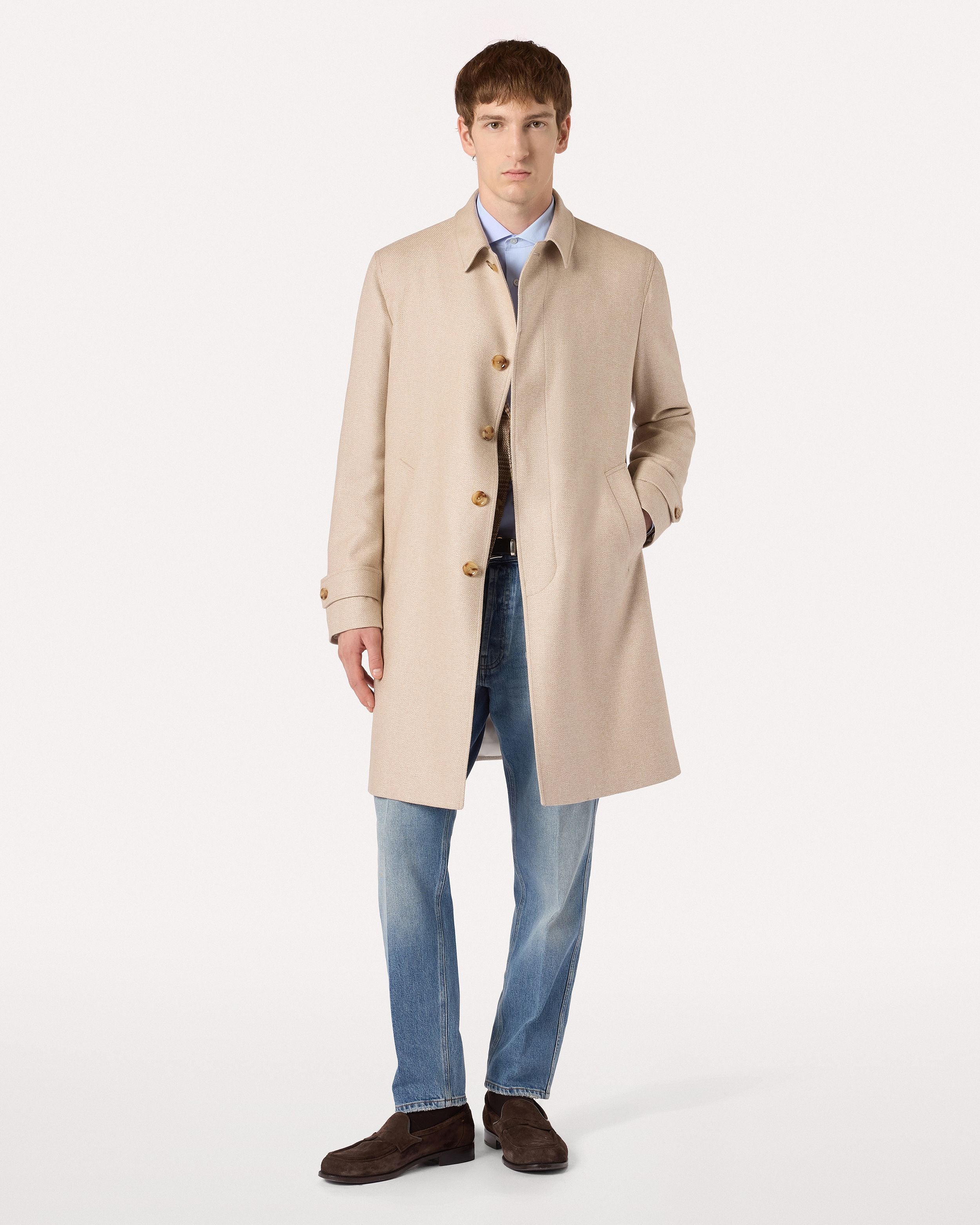 Camicia classica azzurra, bianca e blu in popeline di cotone a righe LIGHT BLUE/WHITE/BLU Lardini 2