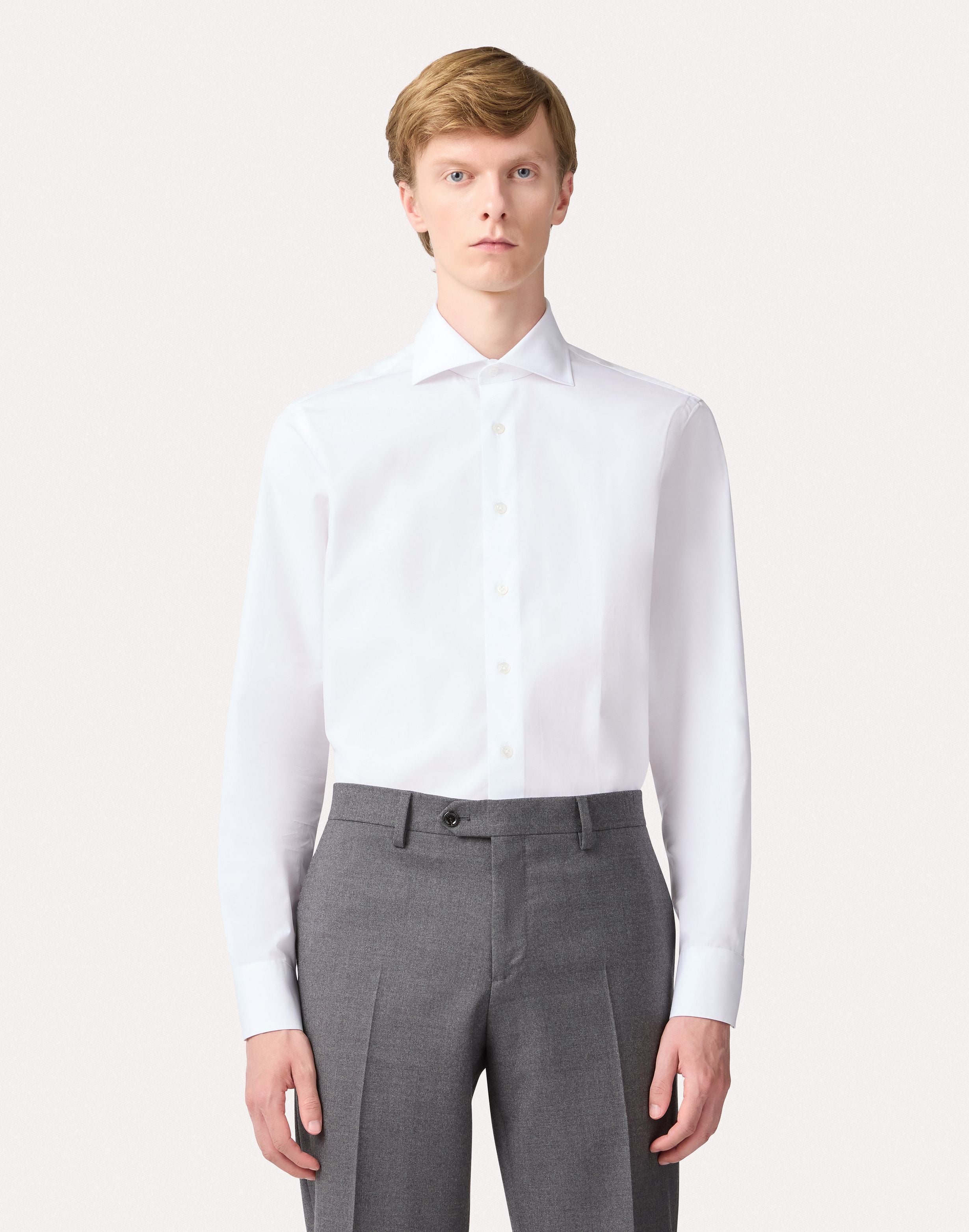 Classic white cotton poplin shirt WHITE Lardini 4