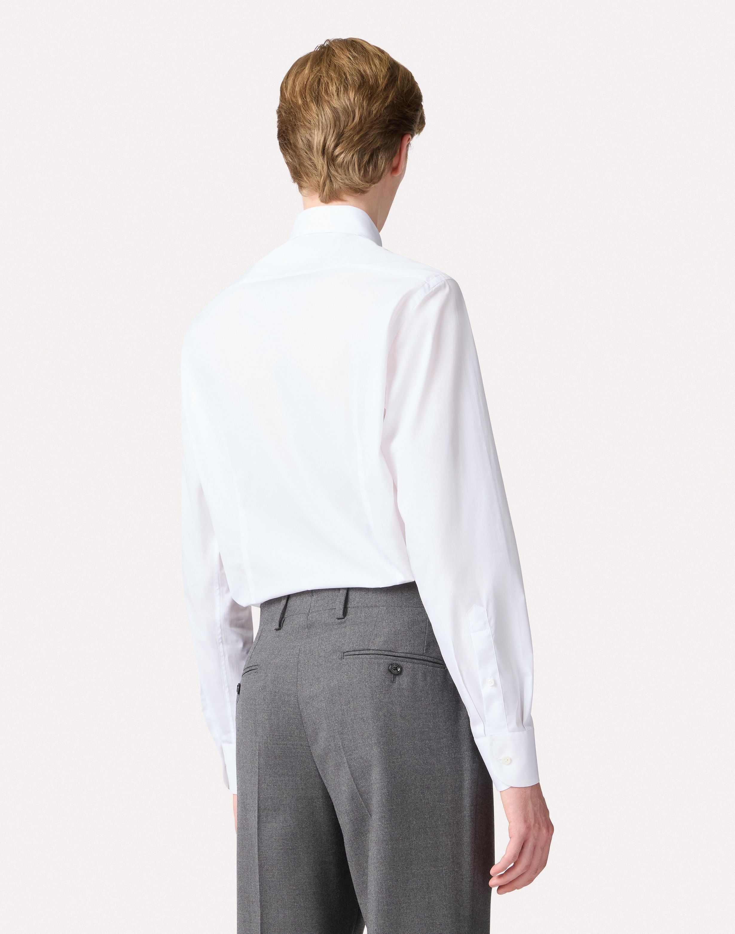 Classic white cotton poplin shirt WHITE Lardini 5