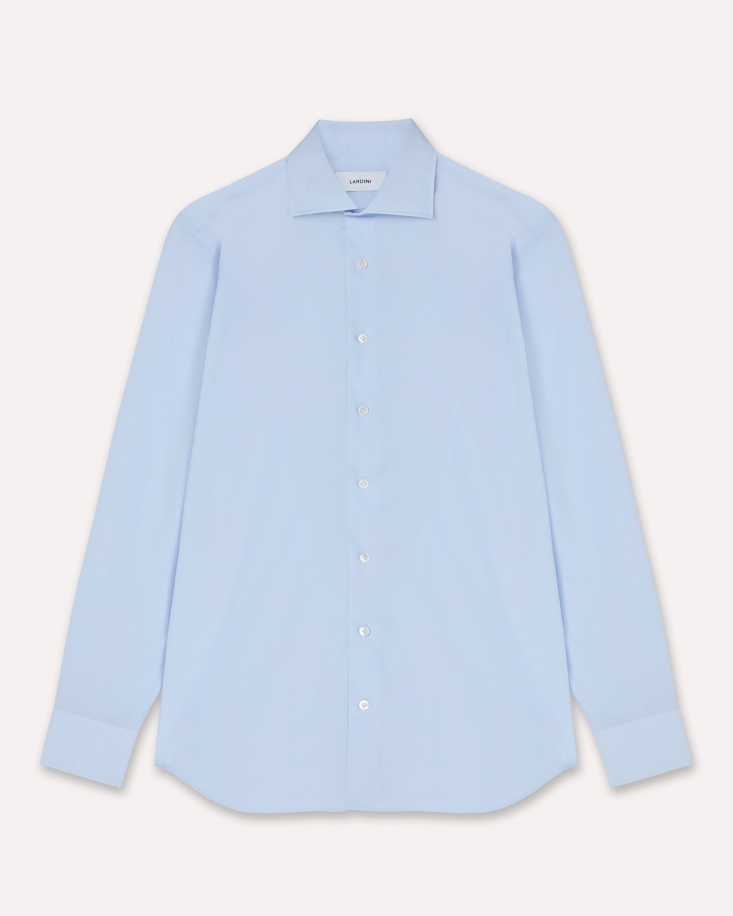 Camicia classica celeste in popeline di cotone SKY BLUE Lardini