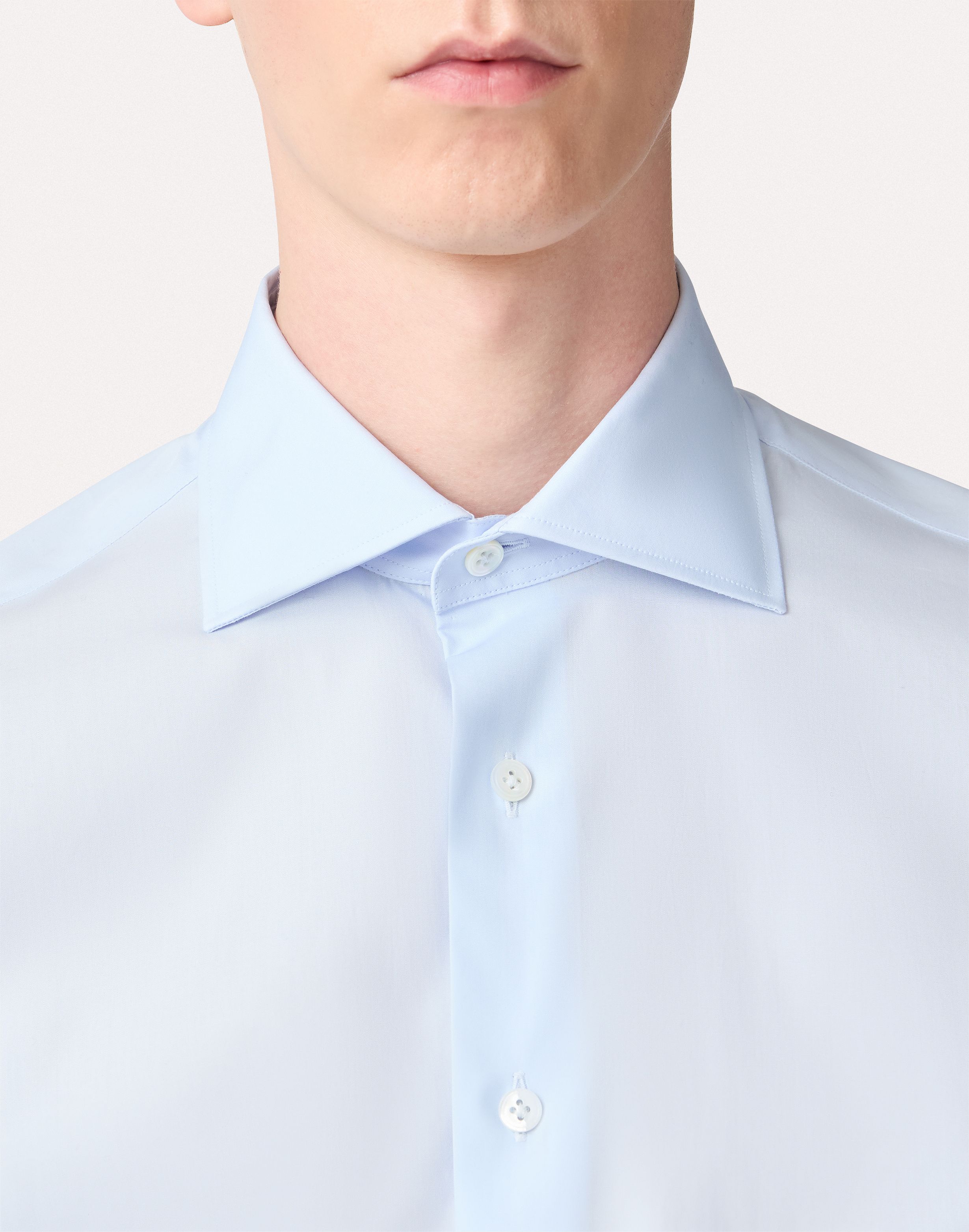 Chemise classique bleu ciel en popeline de coton SKY BLUE Lardini 3