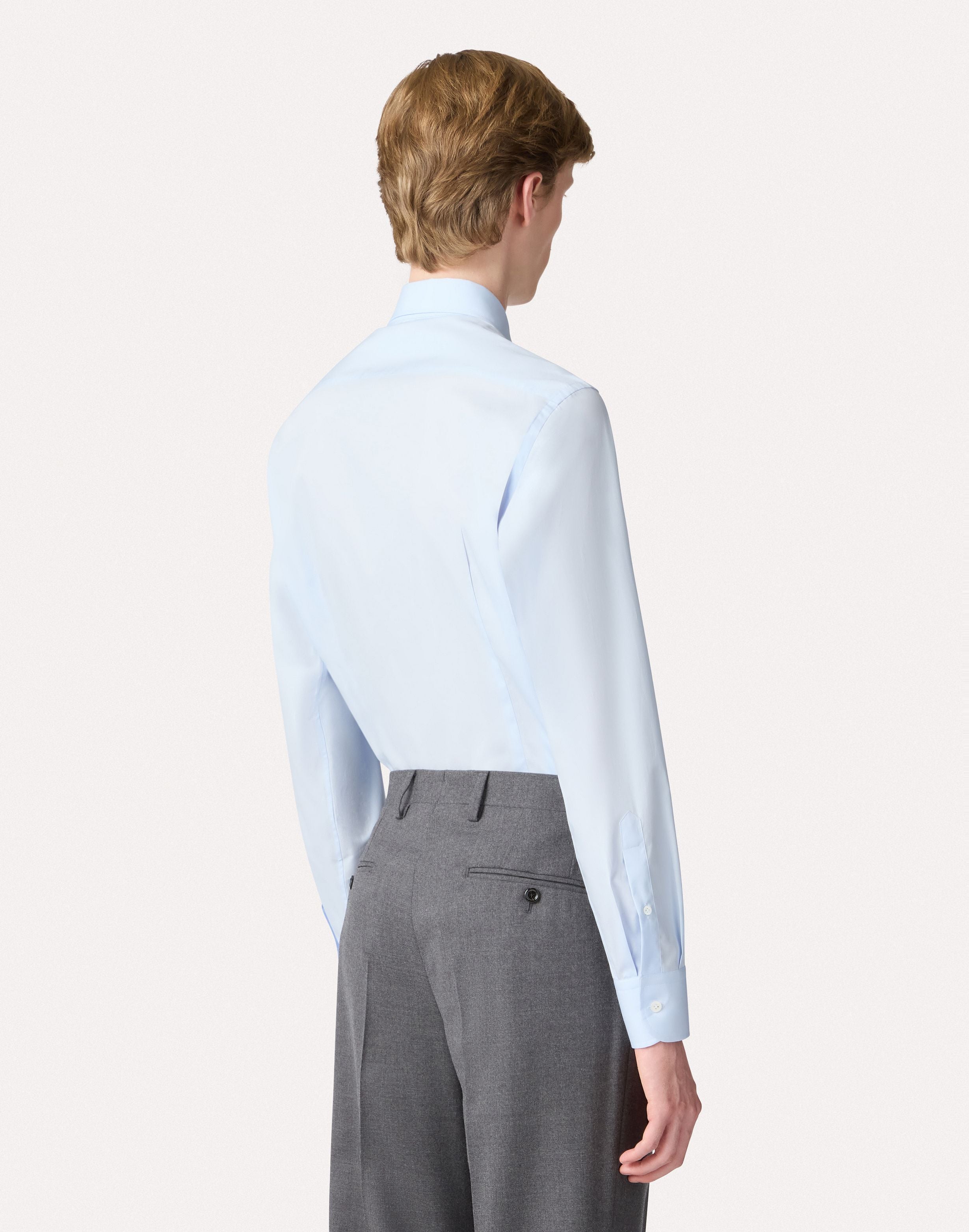 Chemise classique bleu ciel en popeline de coton SKY BLUE Lardini 5