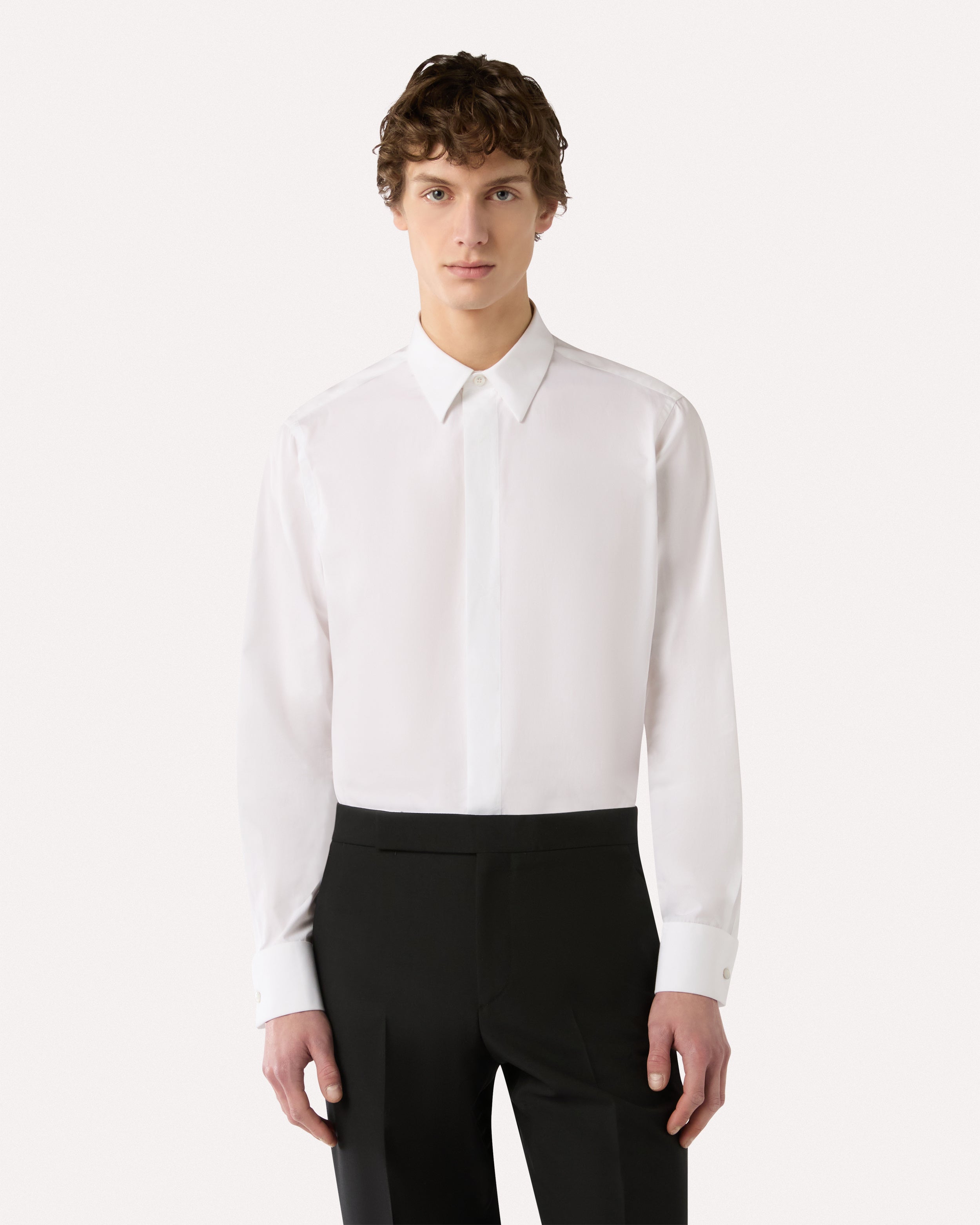 White cotton poplin shirt WHITE Lardini 4
