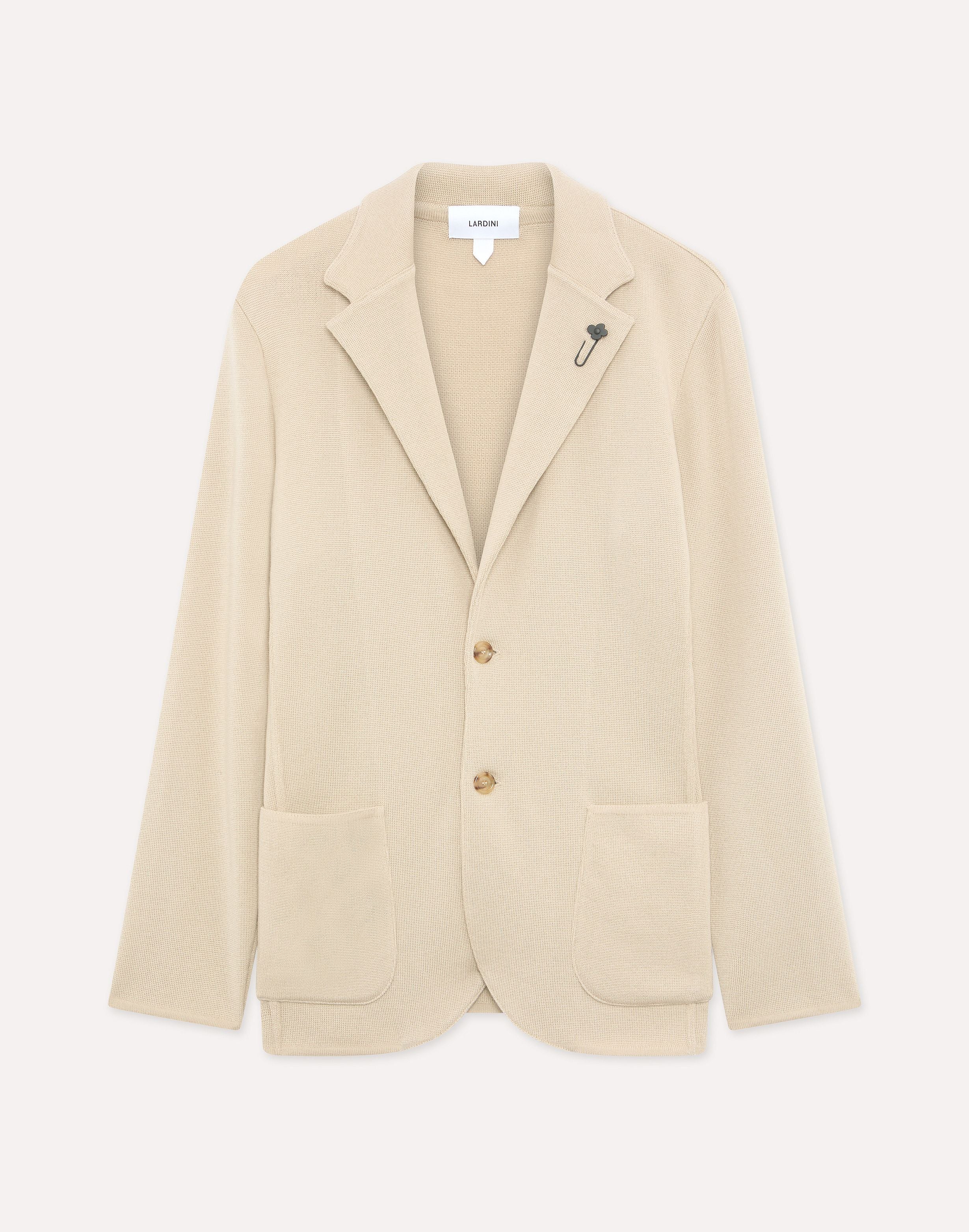 Giacca monopetto in maglia panna CREAM Lardini 1