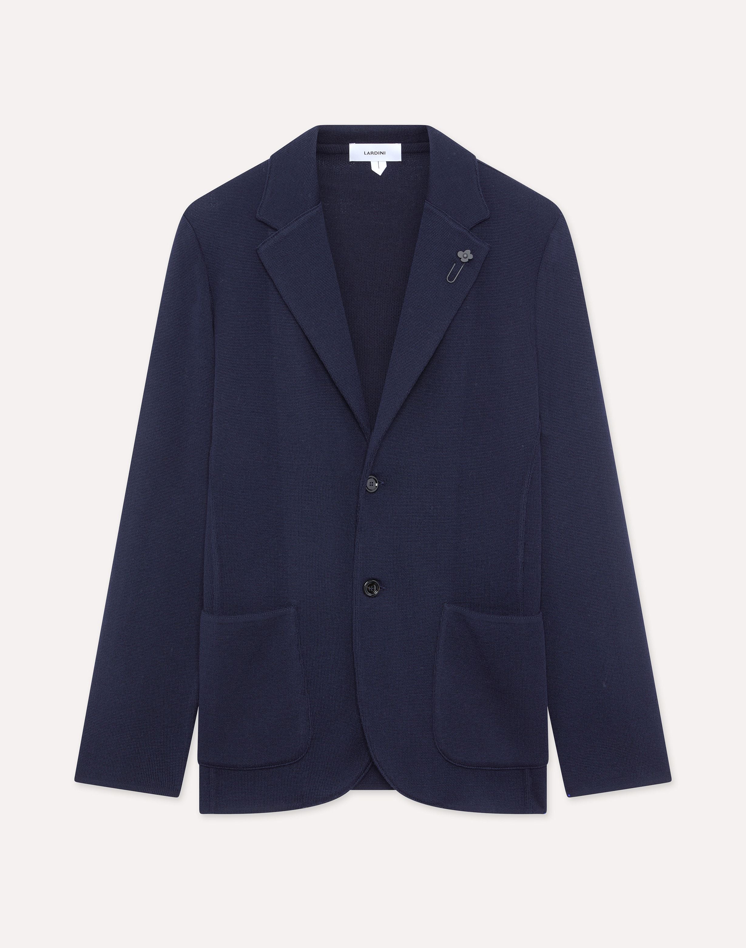 Giacca monopetto in maglia blu BLUE Lardini 1