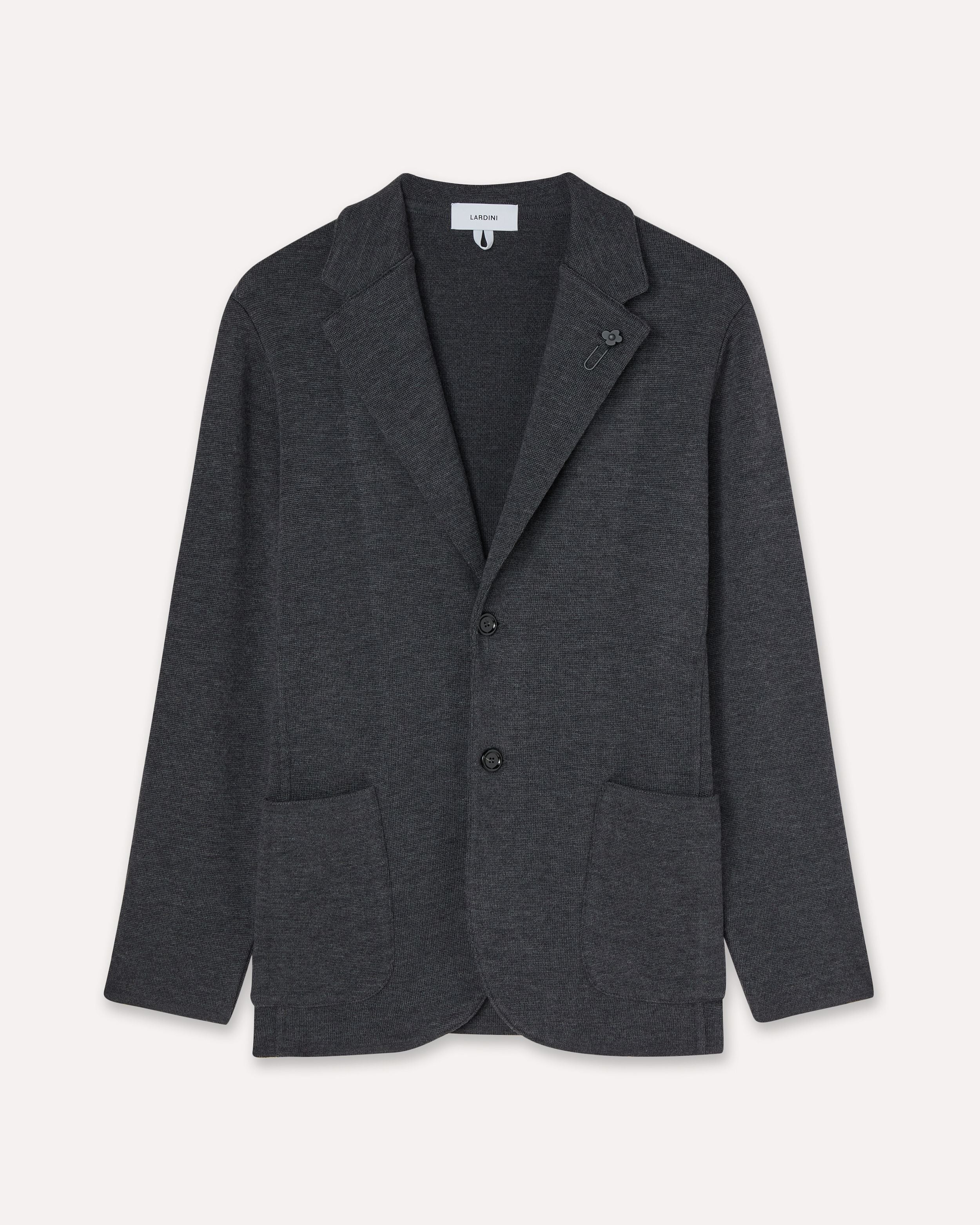 Giacca monopetto in maglia antracite GREY Lardini