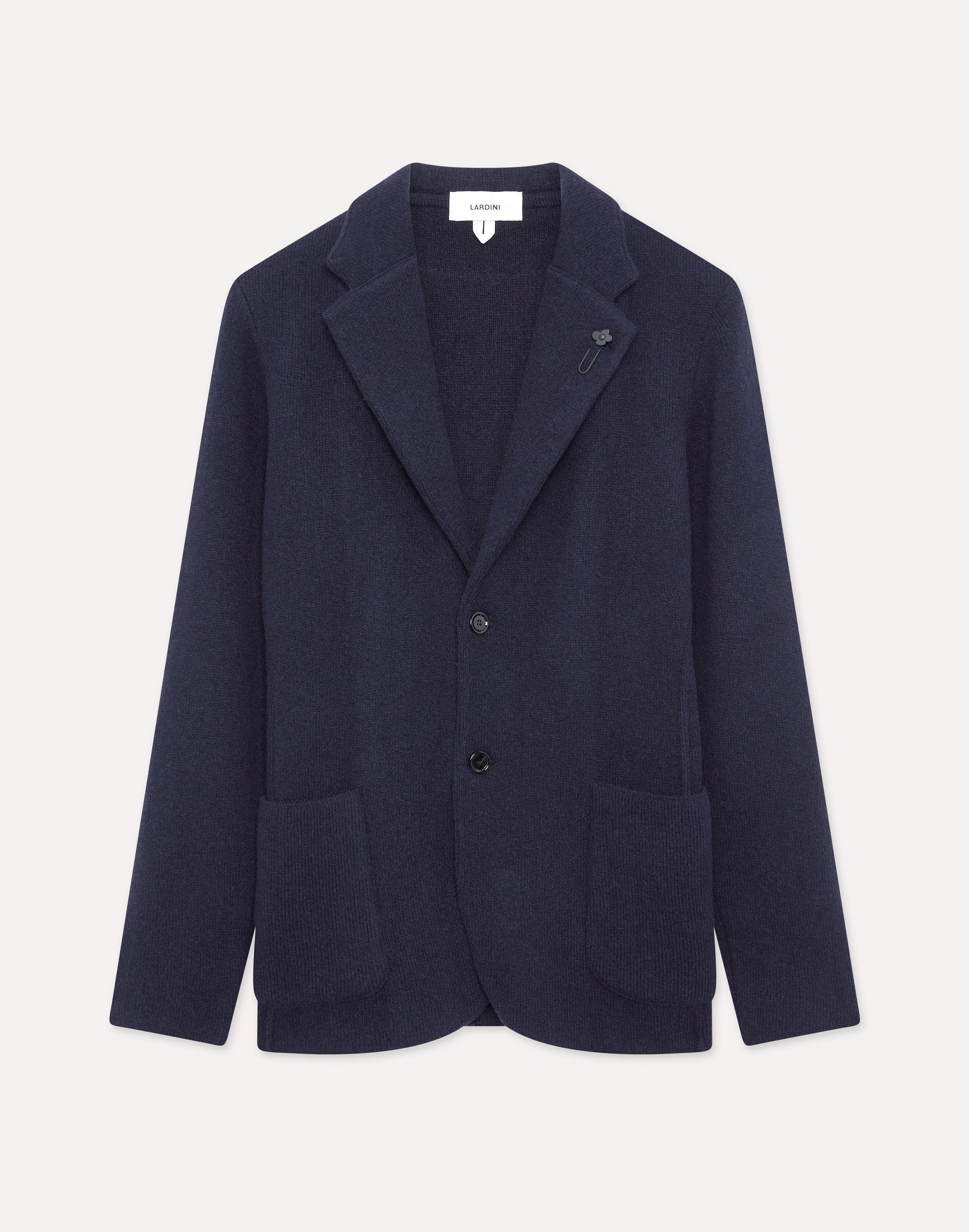 Giacca maglia blu in cashmere stretch BLUE Lardini 1