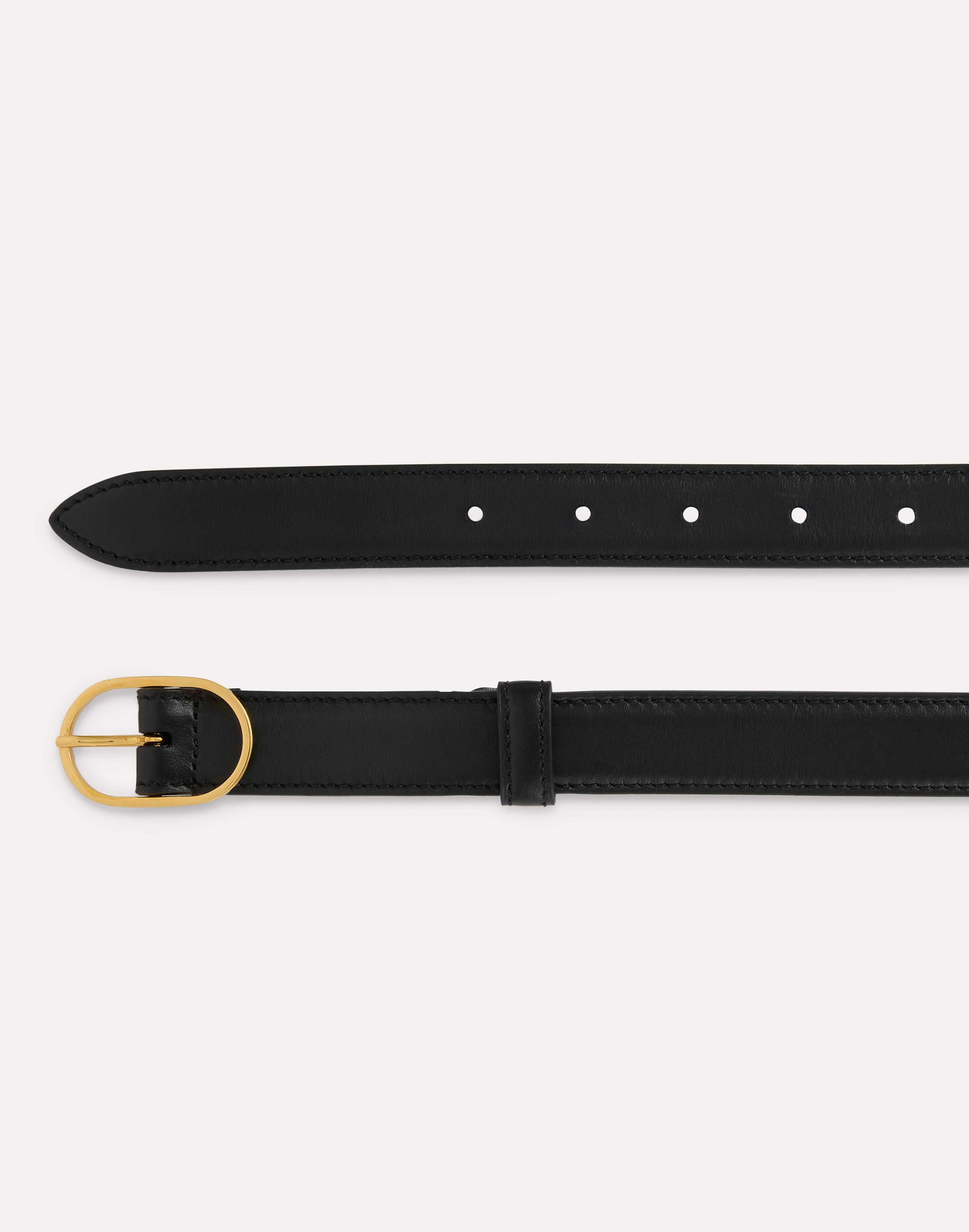 Black leather belt with oval buckle BLACK Lardini 2