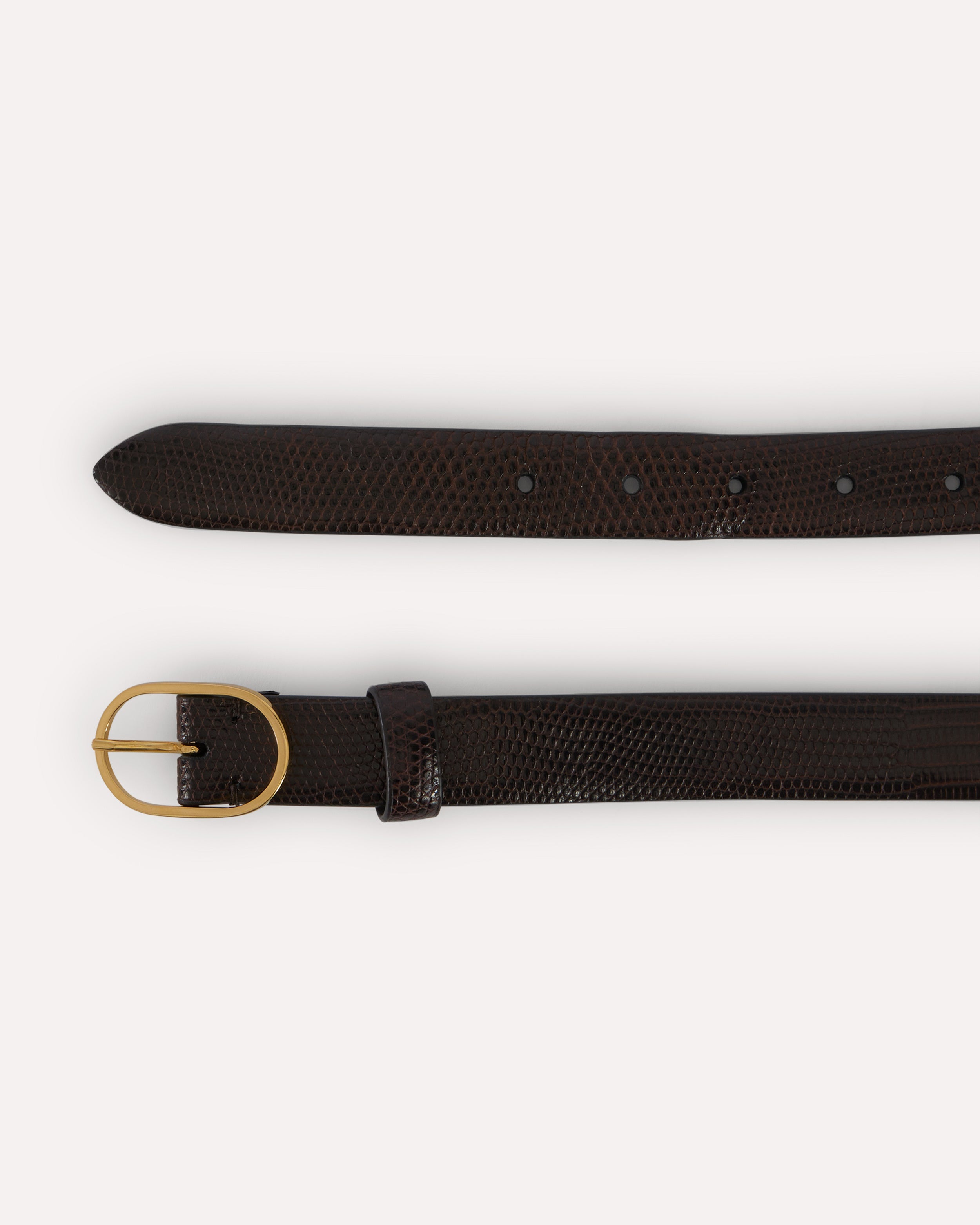 Brauner Ledergürtel mit Echsenprägung BROWN Lardini 2