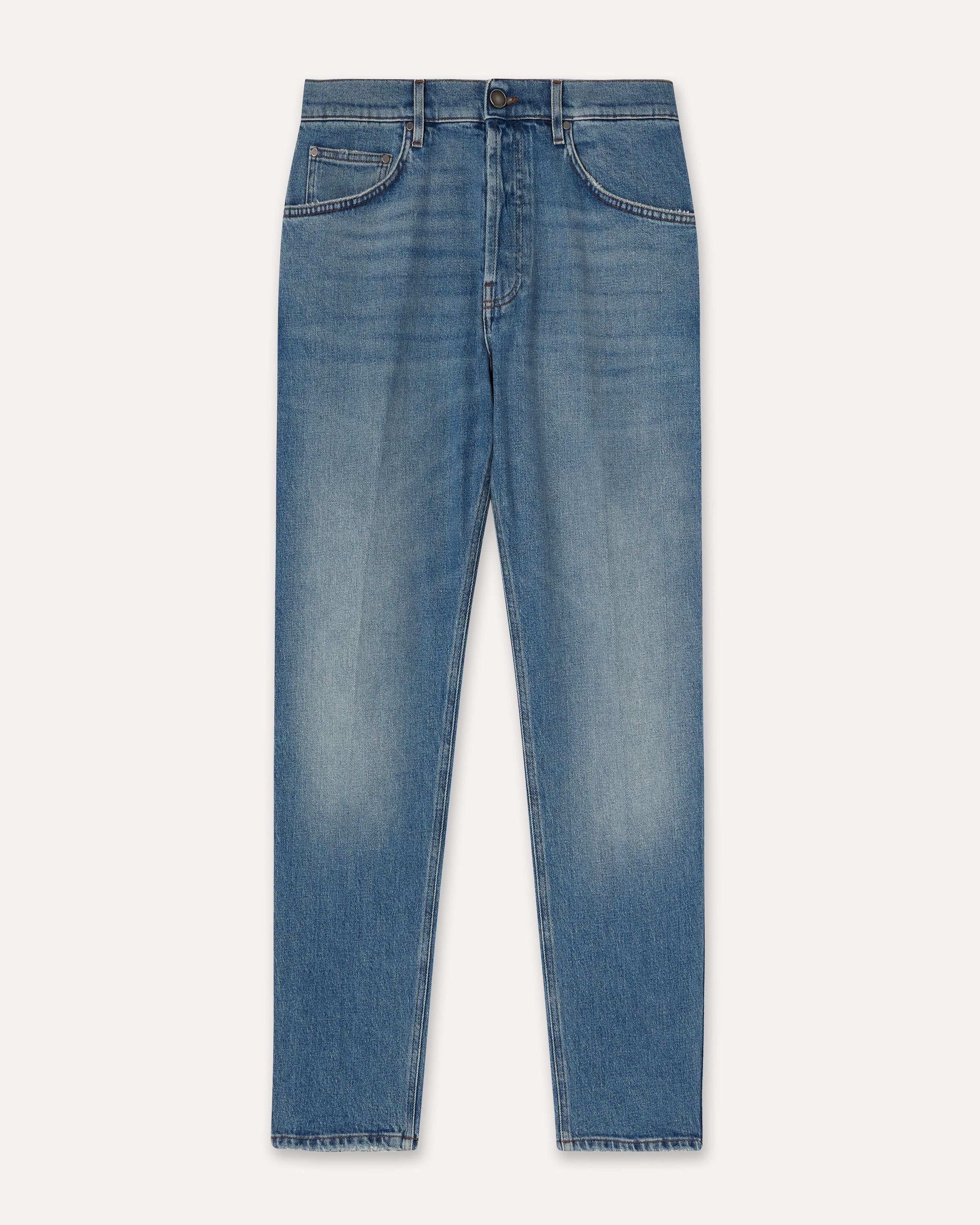 Jeans blu in denim con fondo asciutto BLUE Lardini 1