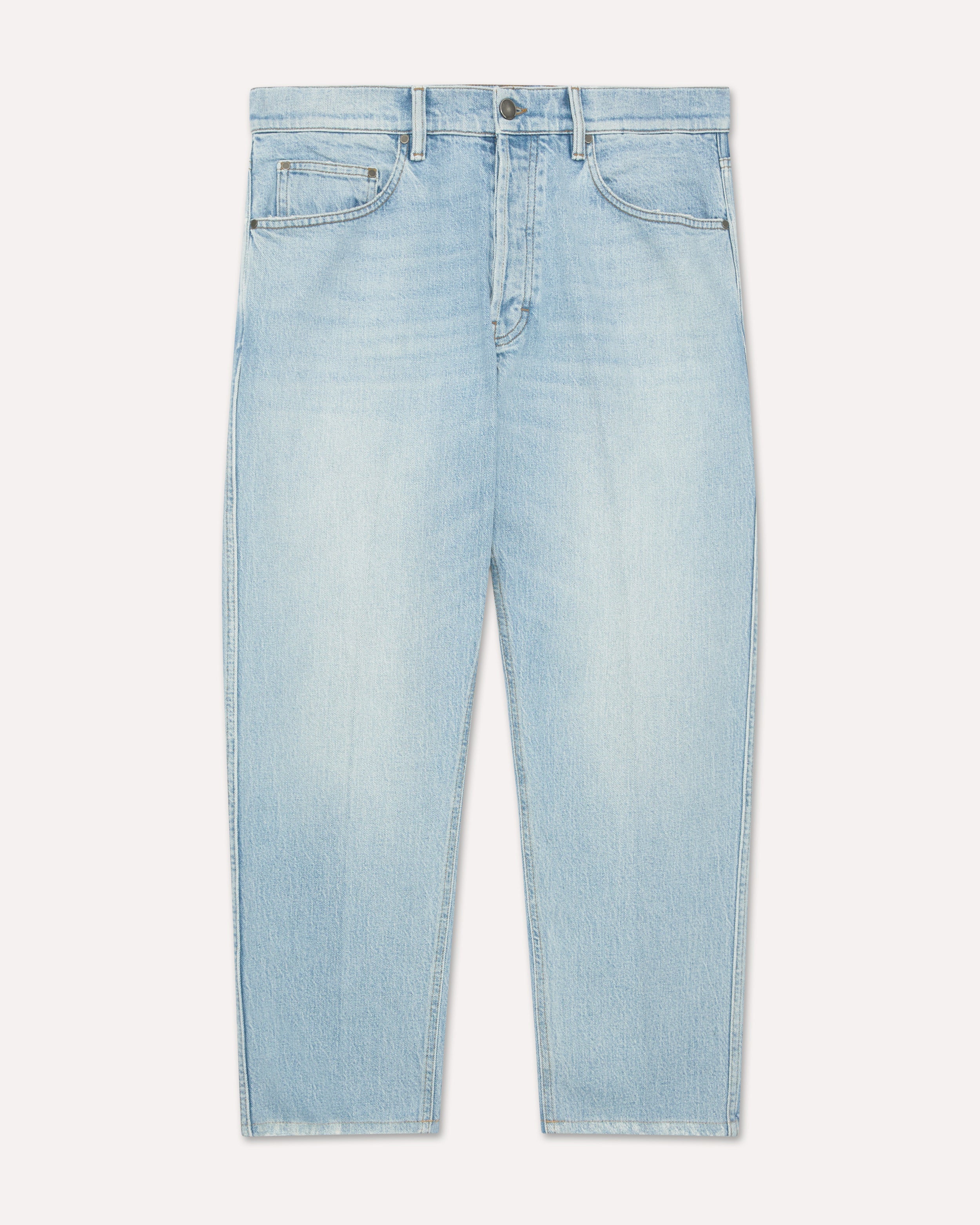 Blue denim jeans with clean hem BLUE Lardini 1