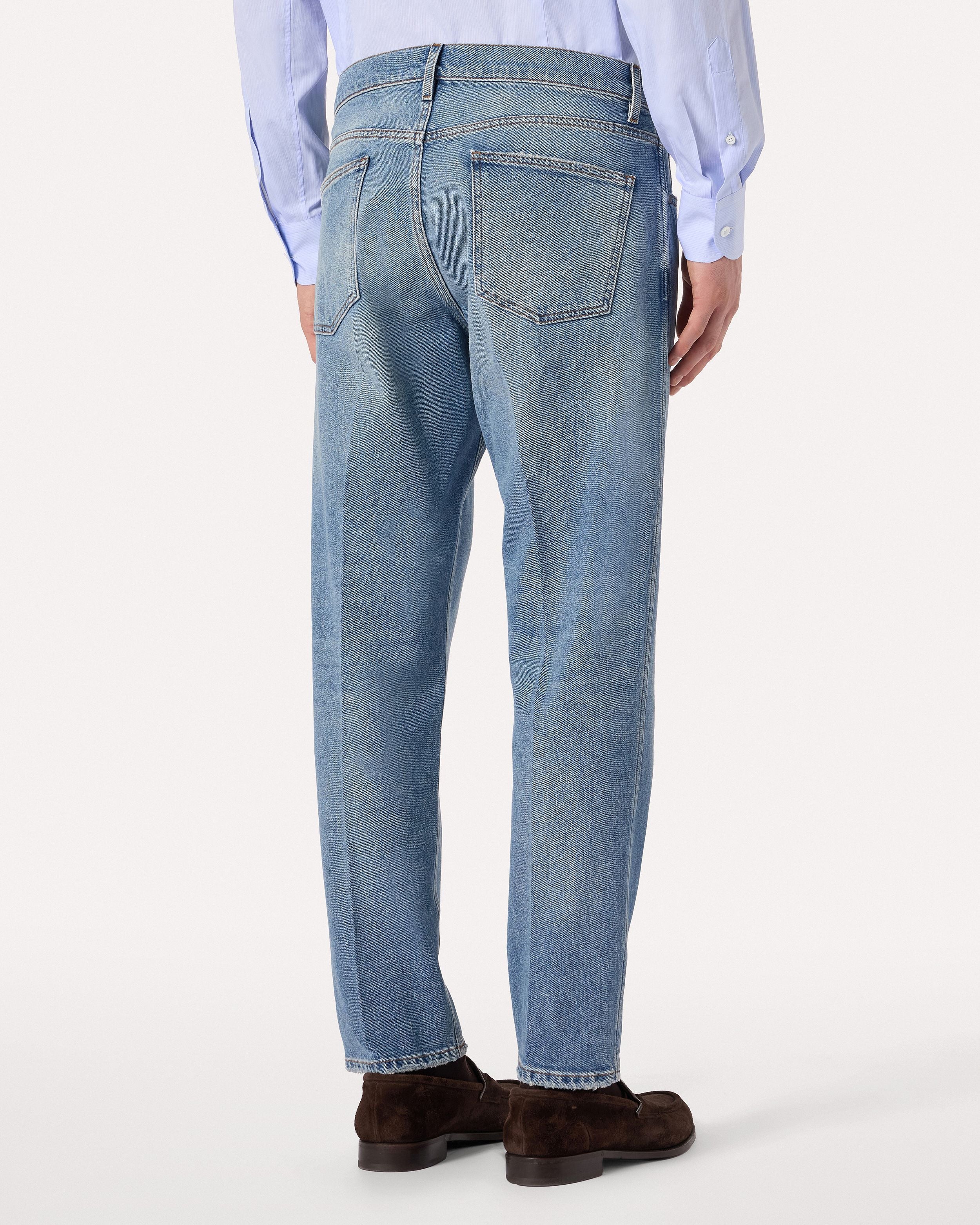 Jean denim bleu à ourlet net BLUE Lardini 5