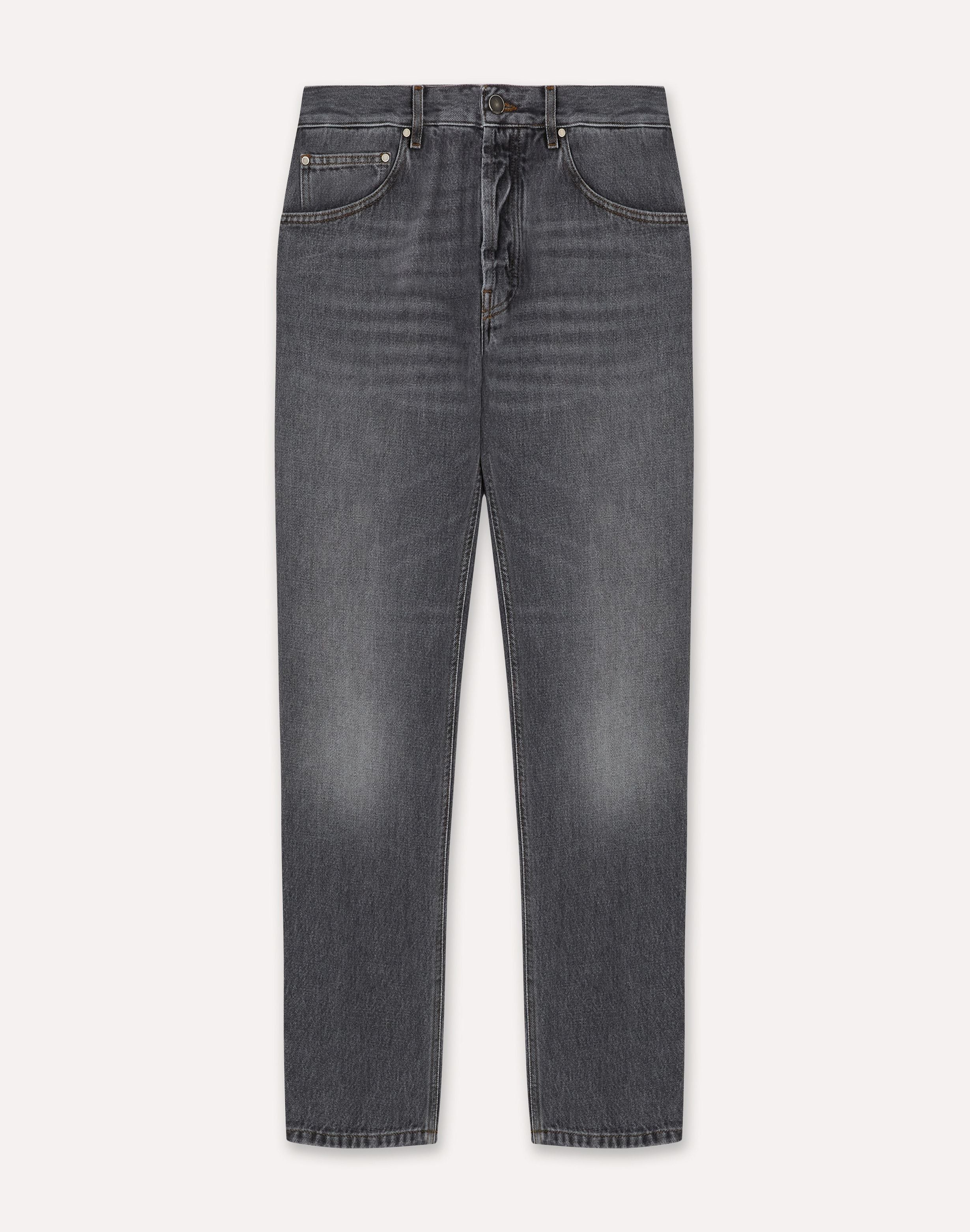 Jeans grigio in denim con fondo asciutto GREY Lardini 1