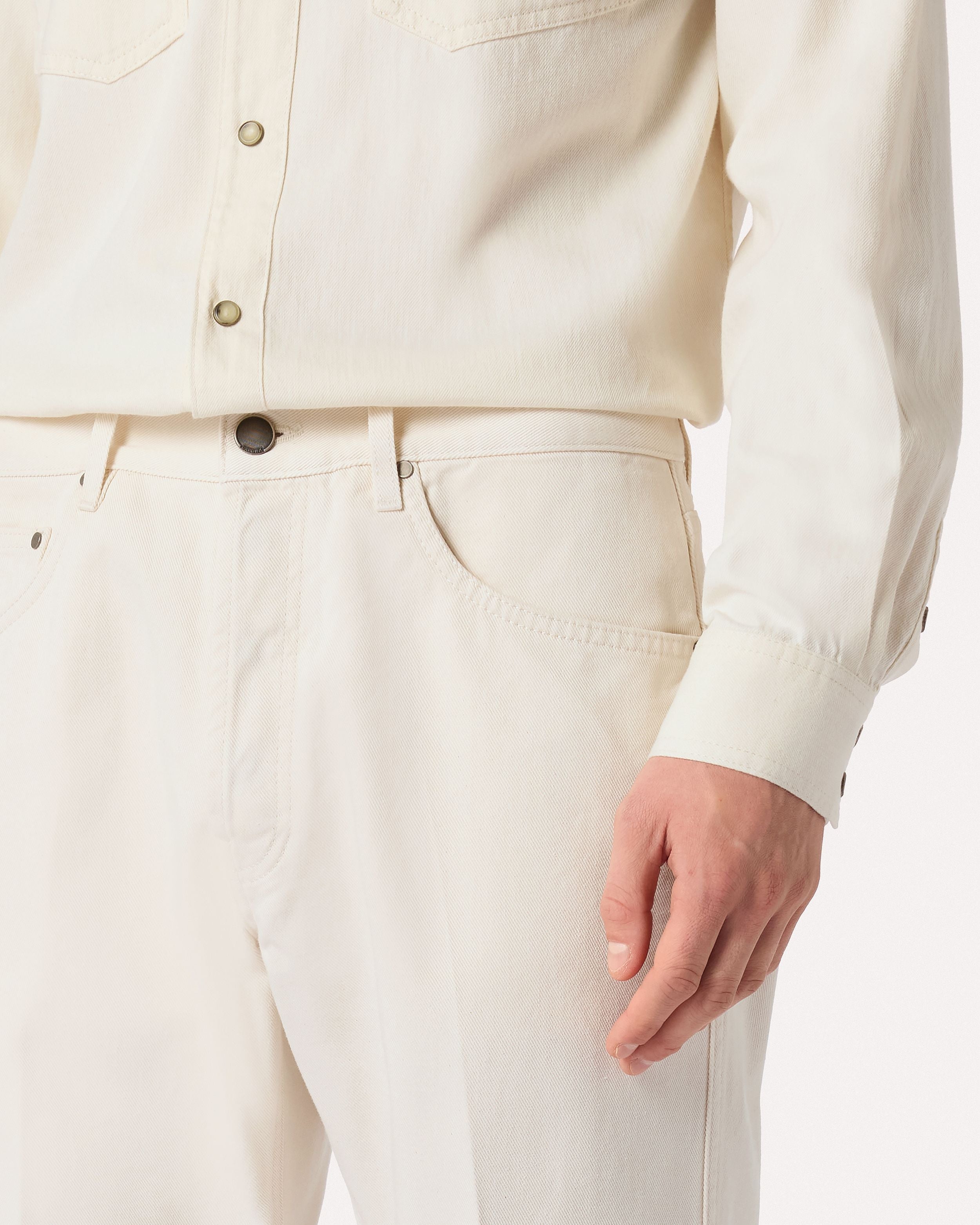 Jeans ecrù con fondo asciutto CREAM Lardini 3