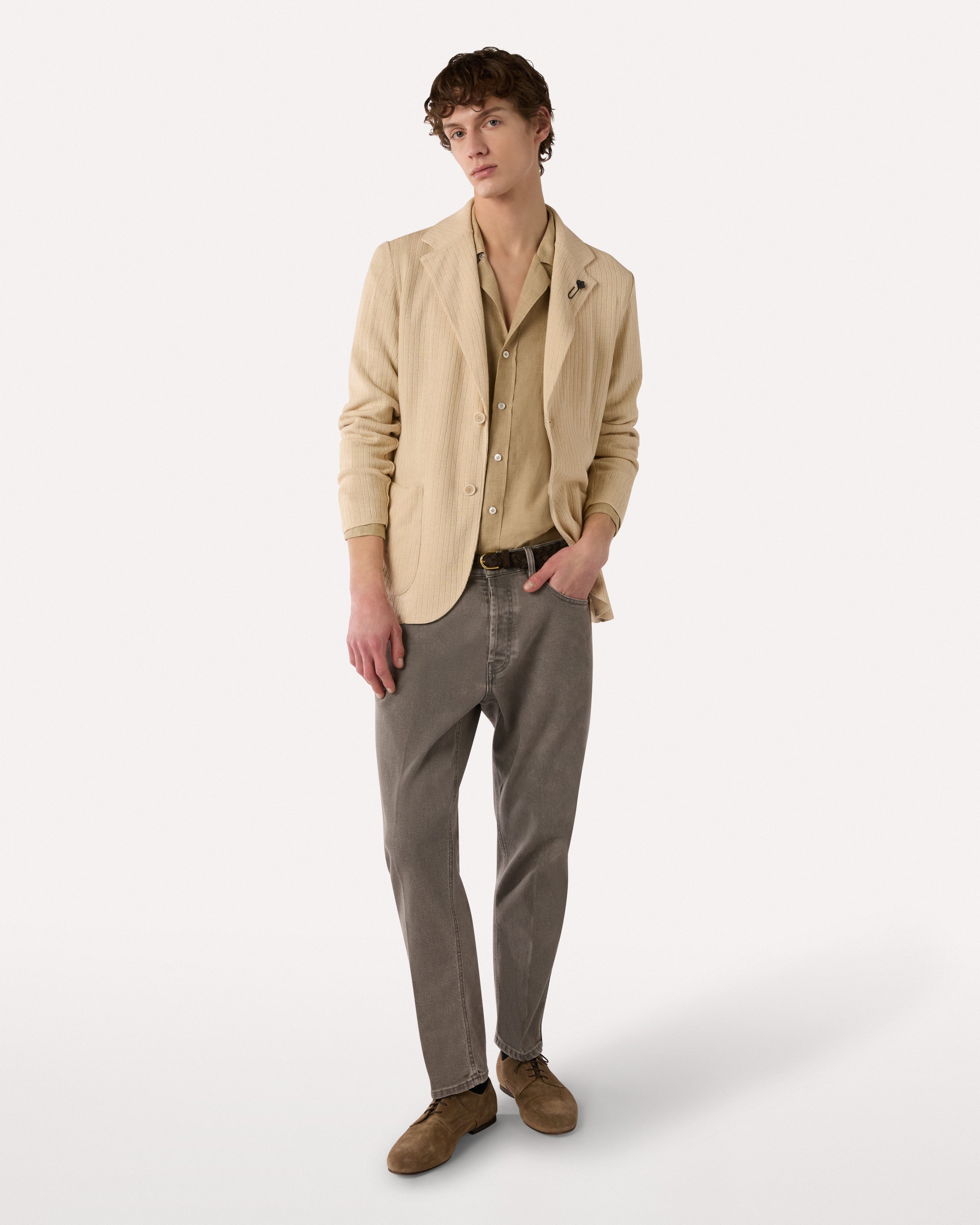 Grey denim jeans with clean hem GREY Lardini 2