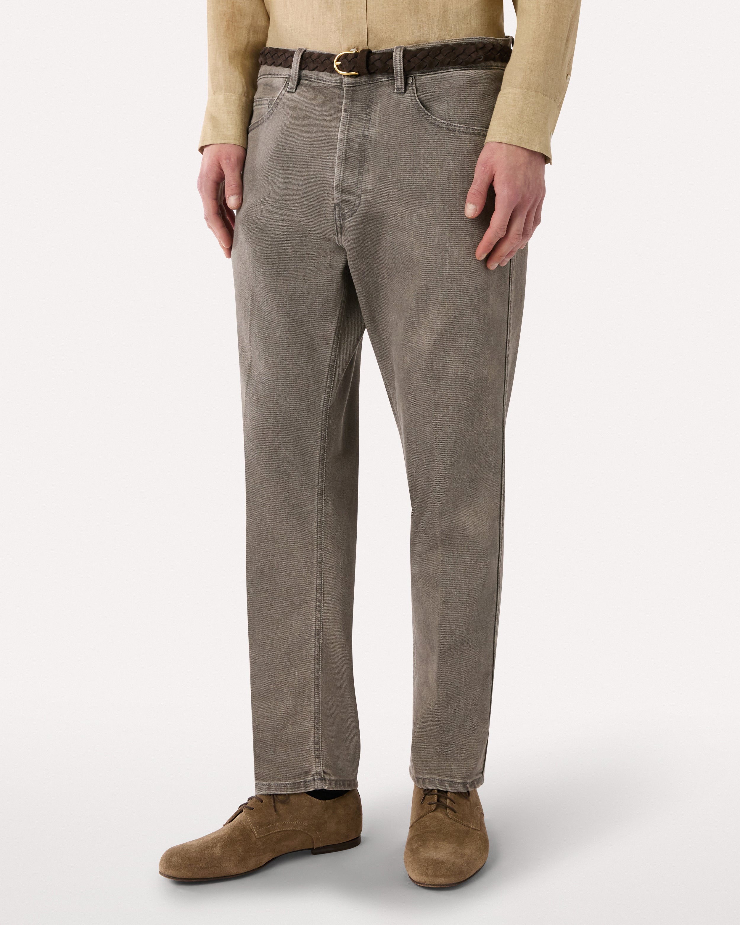 Grey denim jeans with clean hem GREY Lardini 4