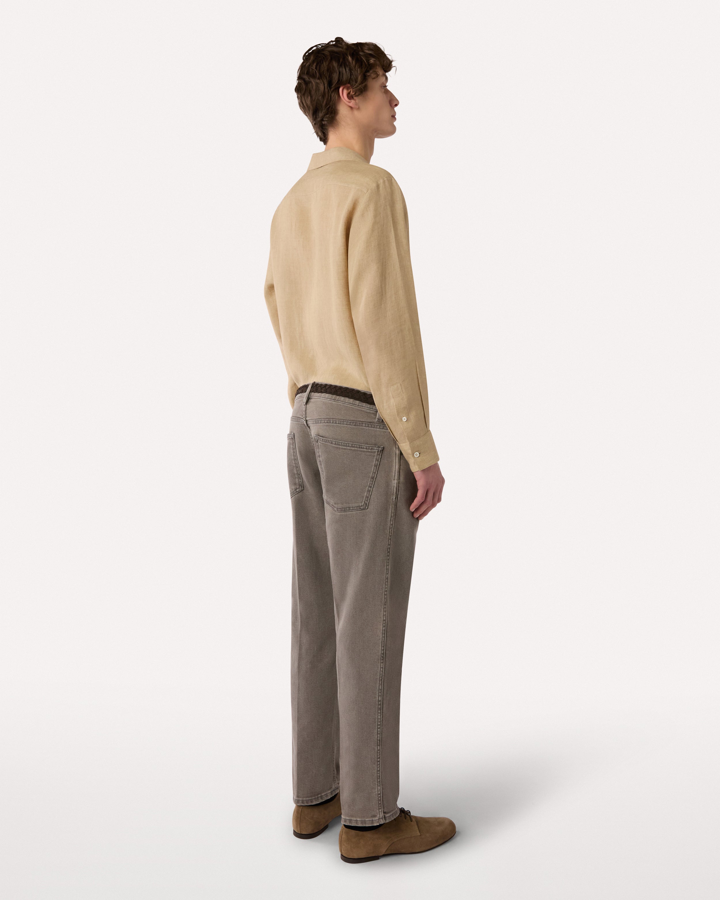 Grey denim jeans with clean hem GREY Lardini 5