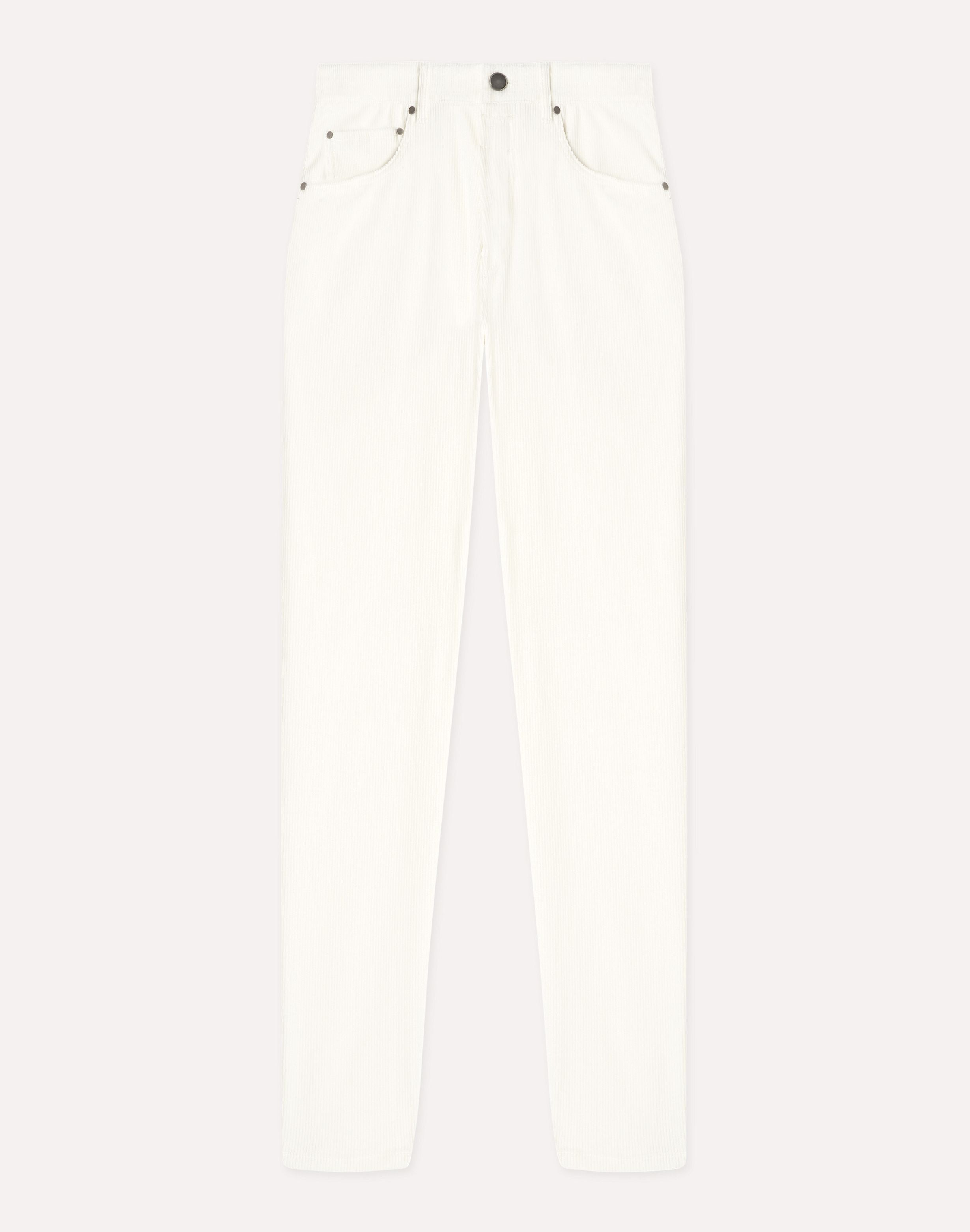 Pantalone 5 tasche panna in velluto stretch CREAM Lardini 1