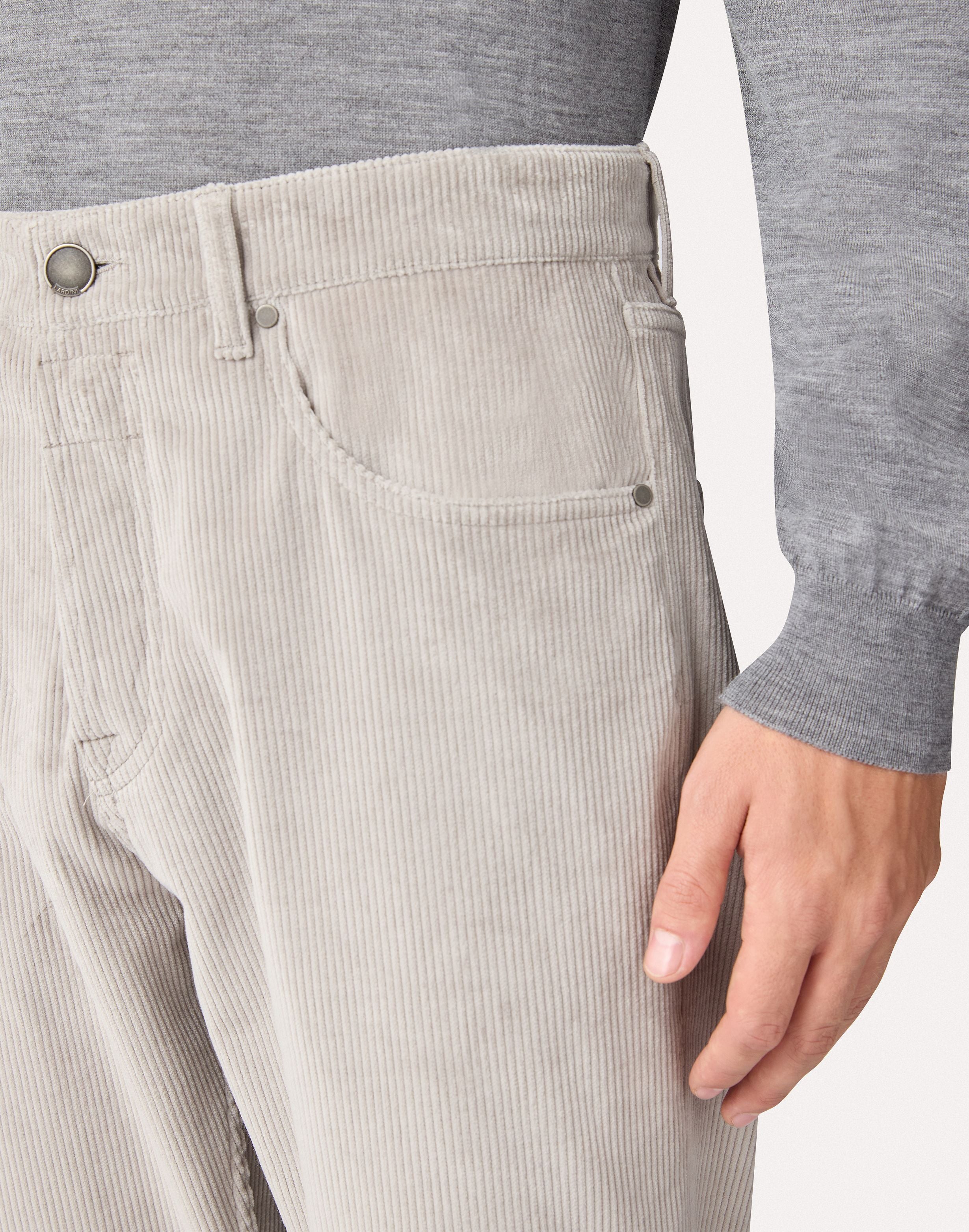 Pantalone 5 tasche grigio in velluto stretch GREY Lardini 3