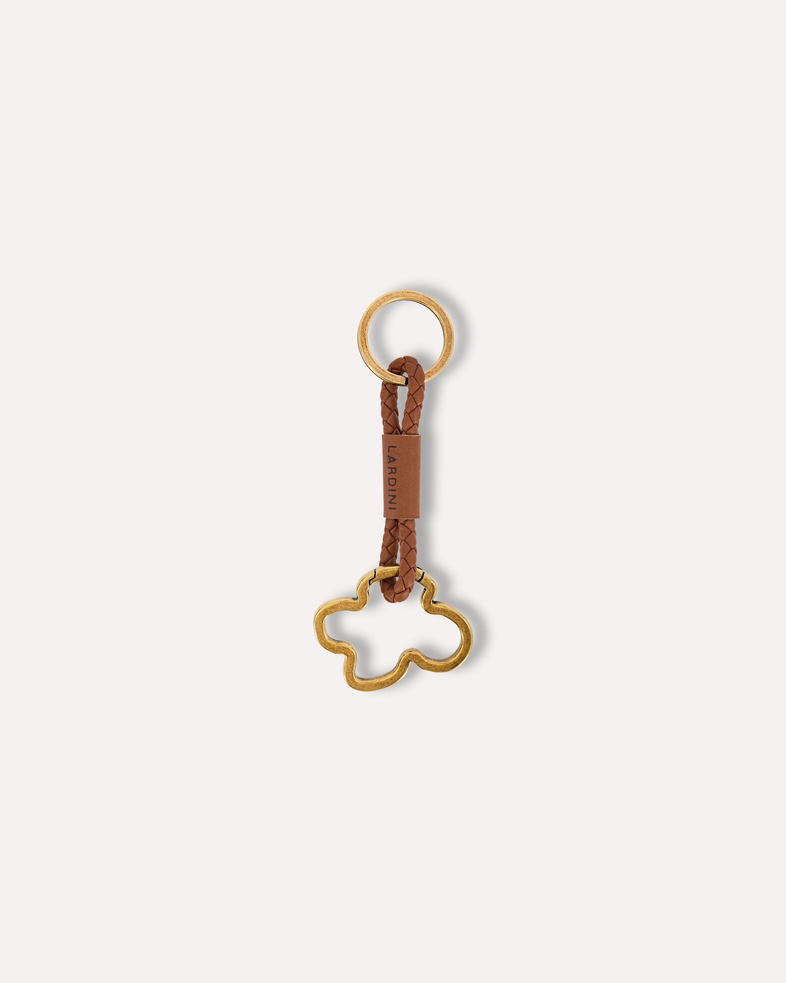 Flower-shaped carabiner key ring, white, man | Lardini