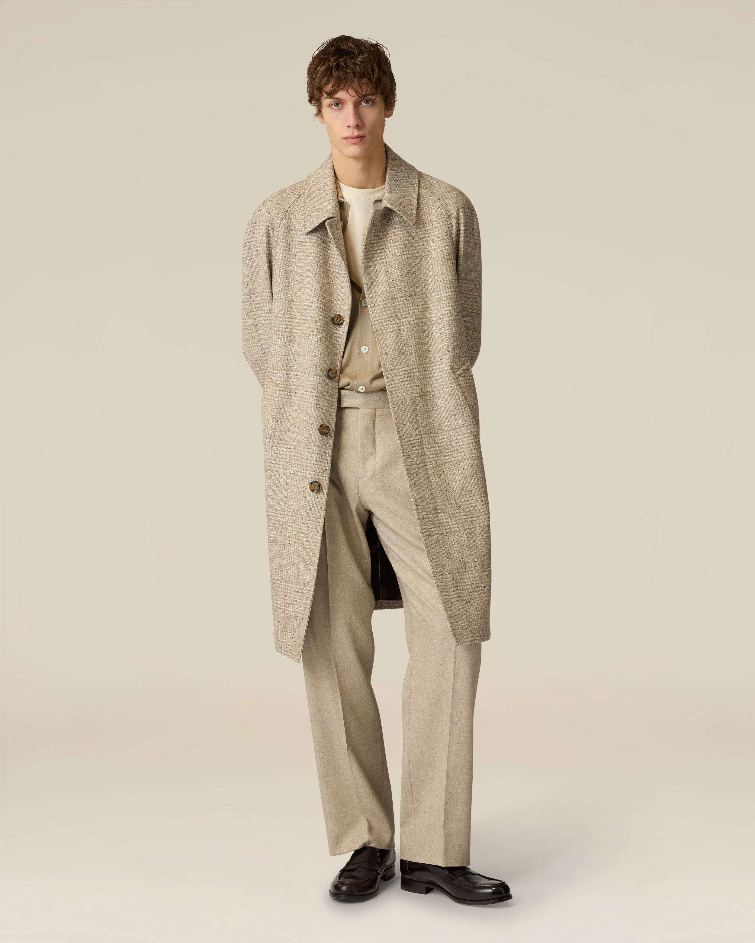 Beige merino wool knit shirt BEIGE Lardini 2