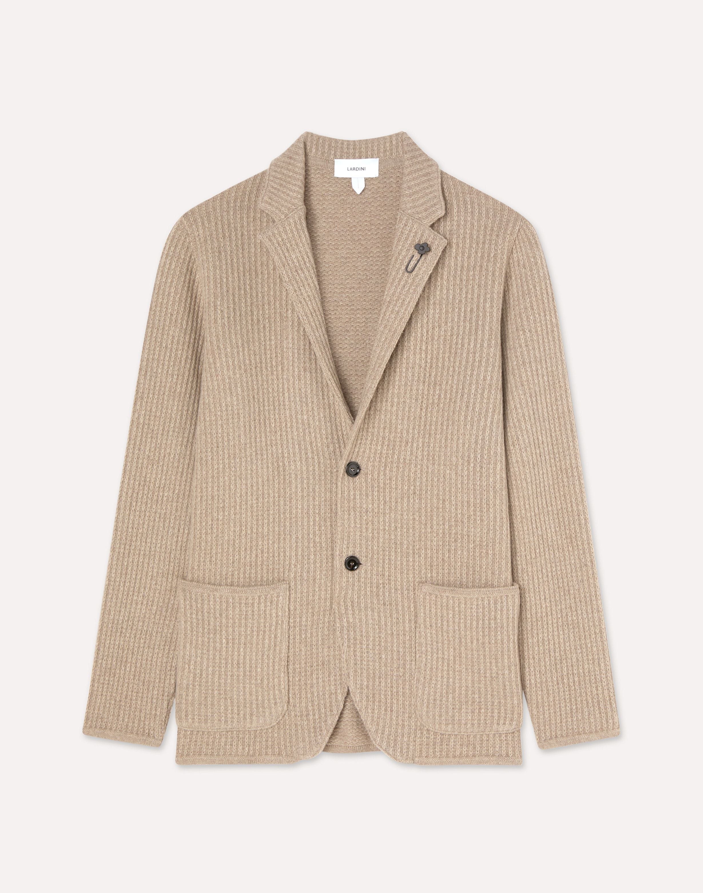 Giacca in maglia nocciola in cashmere HAZELNUT Lardini 1